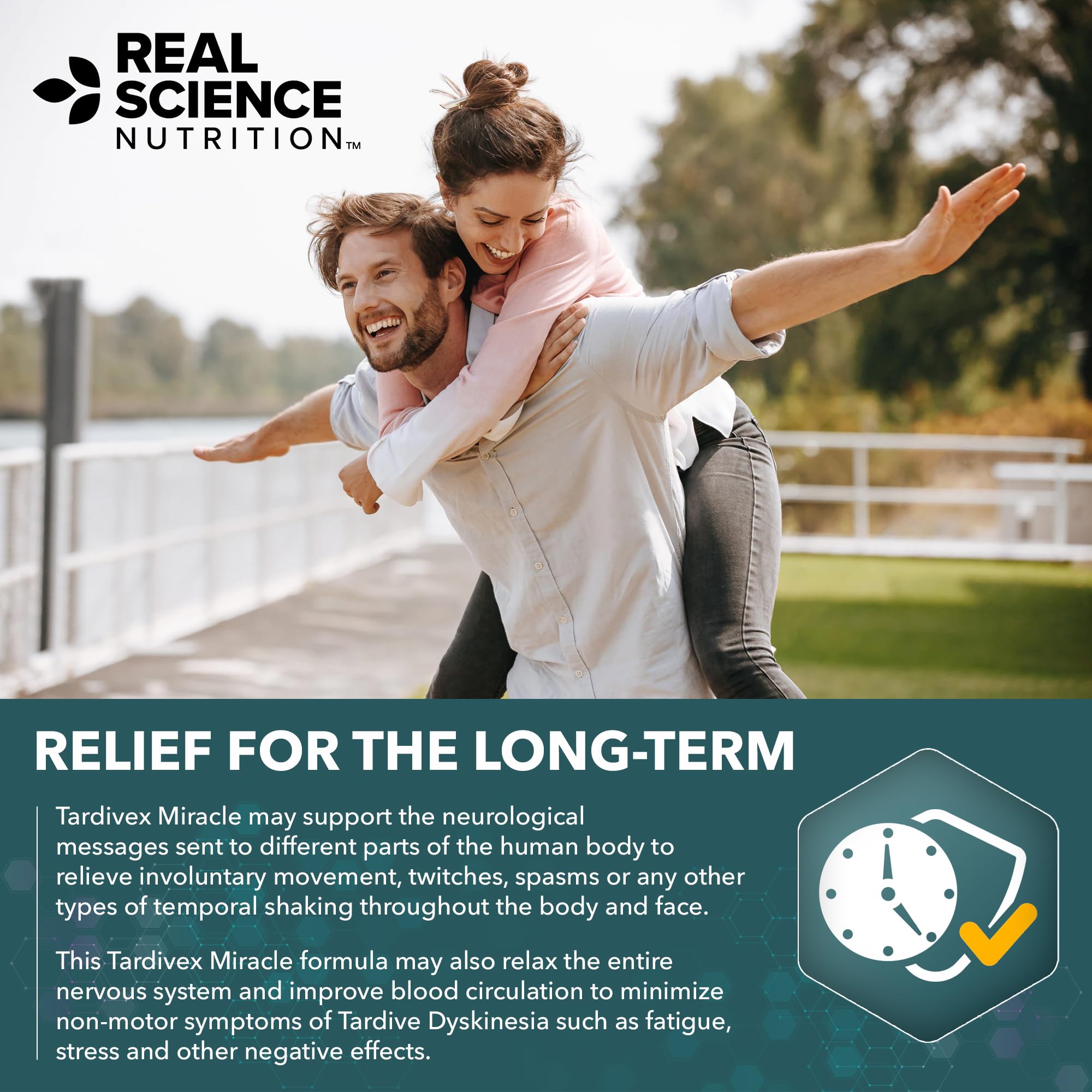 Real Science Tardivex All Natural Nerve Support Supplement for Neurological Balance - Includes Vinitrox, GABA & Essential Vitamins for Controlled Movement & Coordination - Made in USA, 60 Caps - TrustMedUSA