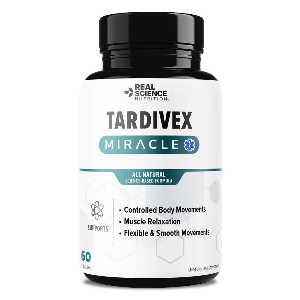 Real Science Tardivex All Natural Nerve Support Supplement for Neurological Balance - Includes Vinitrox, GABA & Essential Vitamins for Controlled Movement & Coordination - Made in USA, 60 Caps - TrustMedUSA
