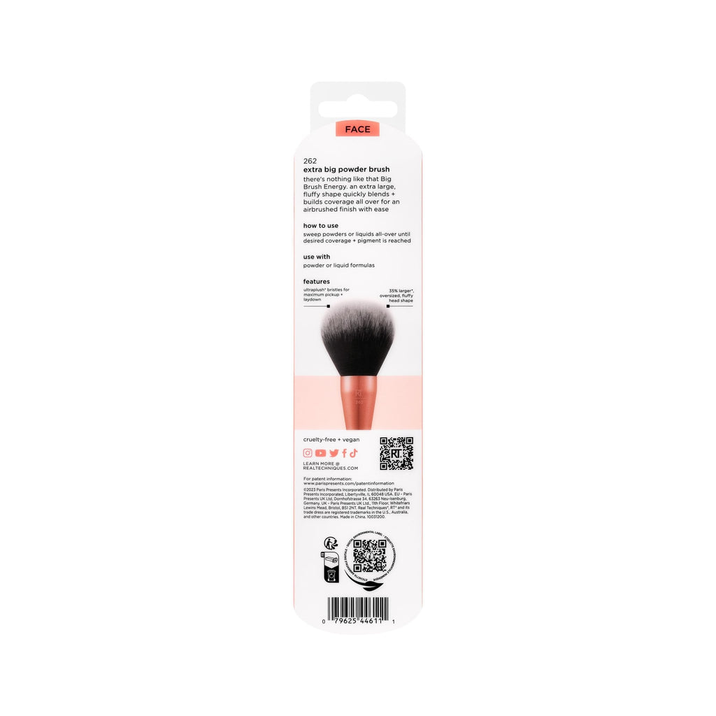 Real Techniques Extra Big Powder Brush, Large Makeup Brush For Powder, Fluffy Head For All-Over Setting, XL Oversized Brush For Quick Application, Cruelty-Free, Synthetic Bristles, 1 Count - TrustMedUSA