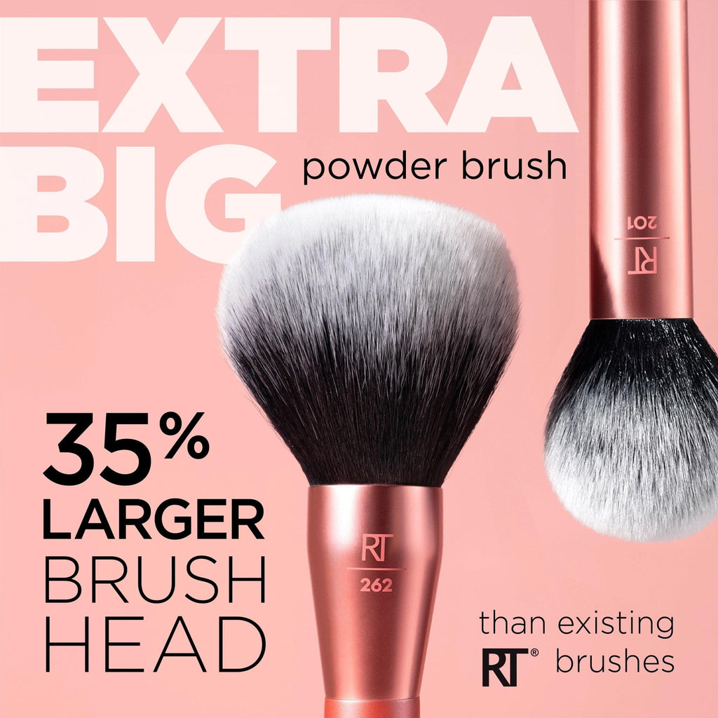Real Techniques Extra Big Powder Brush, Large Makeup Brush For Powder, Fluffy Head For All-Over Setting, XL Oversized Brush For Quick Application, Cruelty-Free, Synthetic Bristles, 1 Count - TrustMedUSA