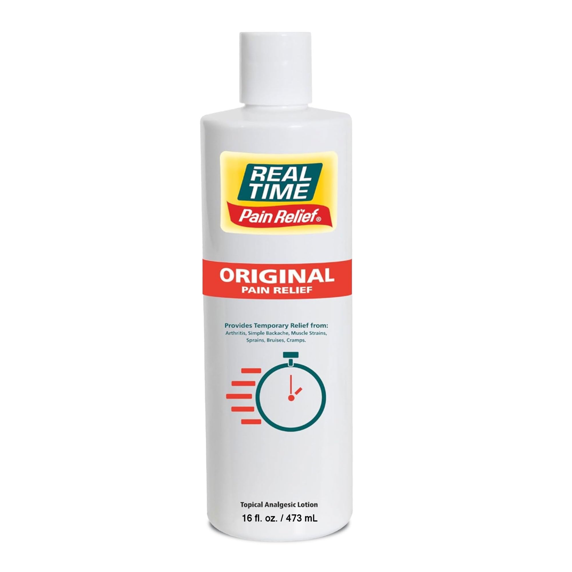Real Time Pain Relief Cream 16oz Bottle | 17 Natural Ingredients: 1.25% Menthol, Arnica & MSM | Muscle Strain & Joint Discomfort Relief for Arthritis, Cramps, Sprains, Bruises, Hands, Back & Knee Pain - TrustMedUSA