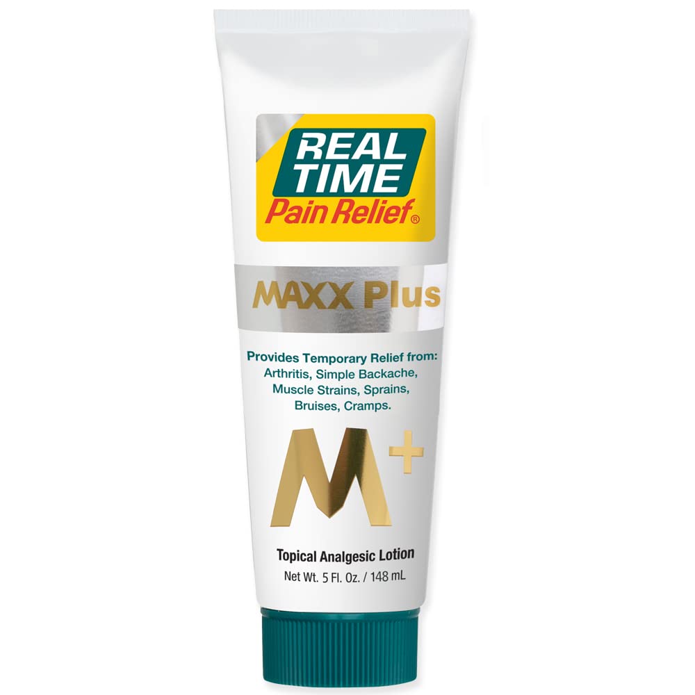Real Time Pain Relief MAXX Plus - 5oz Tube | Intensive Formula with 19 Natural Ingredients Including Hemp Oil | Fast-Acting Relief for Muscle Pain, Arthritis, Backaches, and More - TrustMedUSA