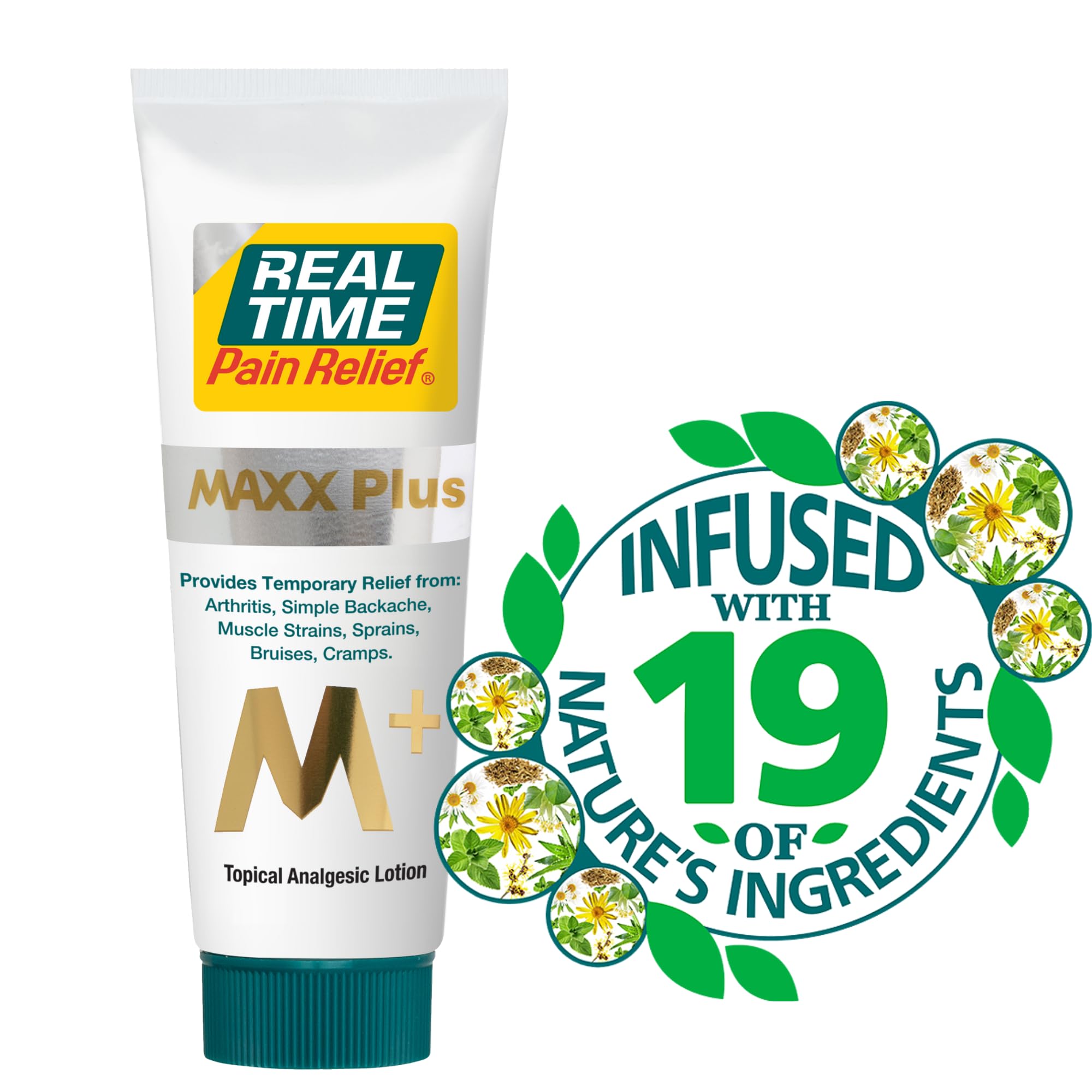 Real Time Pain Relief MAXX Plus - 7oz Tube | Intensive Formula with 19 Natural Ingredients Including Hemp Oil | Fast-Acting Relief for Muscle Pain, Arthritis, Backaches, and More - TrustMedUSA