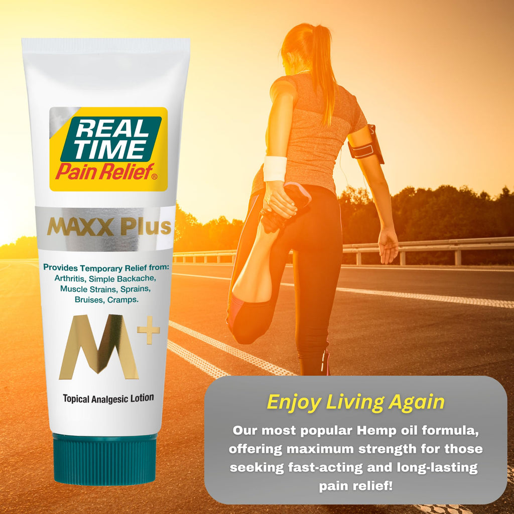 Real Time Pain Relief MAXX Plus - 7oz Tube | Intensive Formula with 19 Natural Ingredients Including Hemp Oil | Fast-Acting Relief for Muscle Pain, Arthritis, Backaches, and More - TrustMedUSA