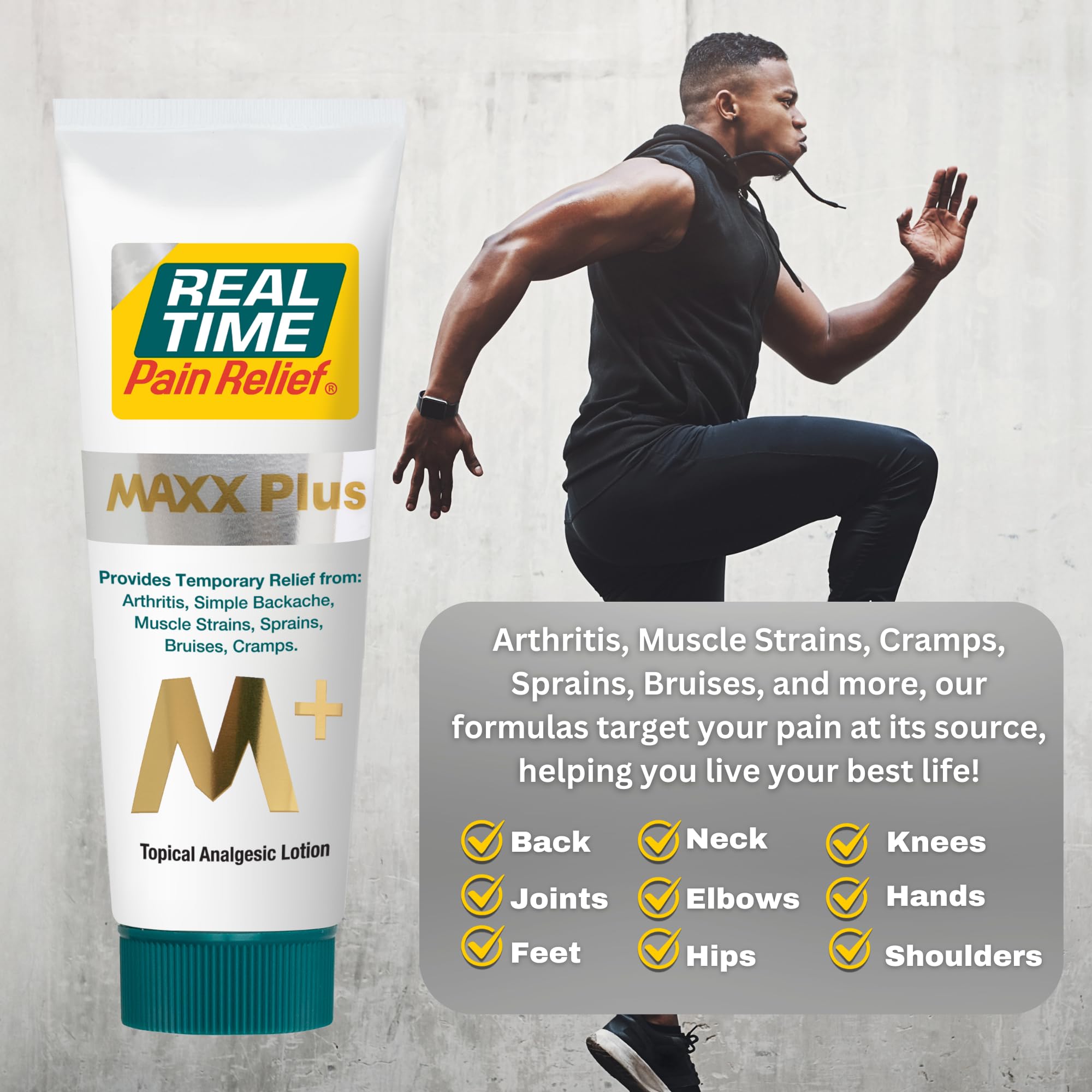 Real Time Pain Relief MAXX Plus - 7oz Tube | Intensive Formula with 19 Natural Ingredients Including Hemp Oil | Fast-Acting Relief for Muscle Pain, Arthritis, Backaches, and More - TrustMedUSA