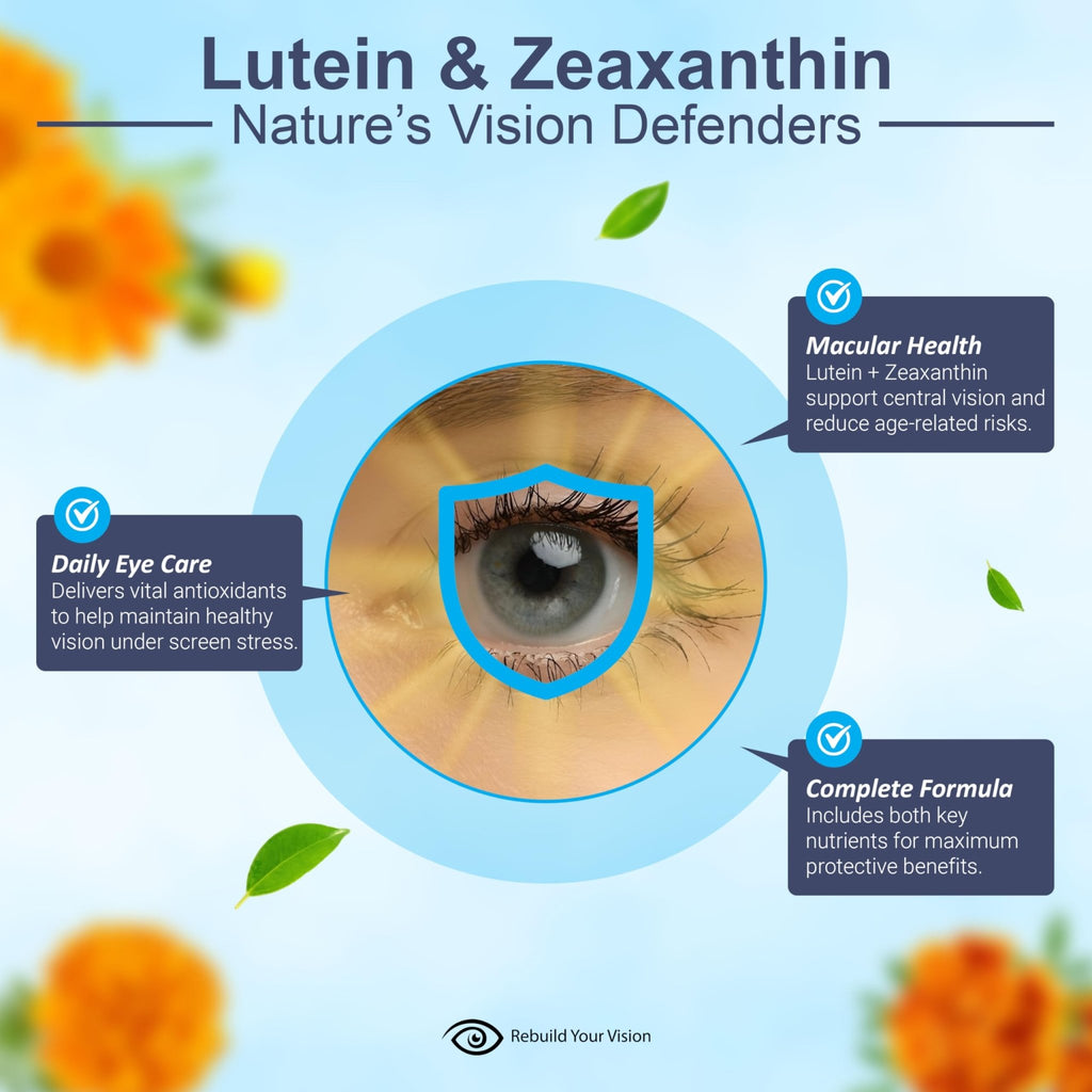 Rebuild Your Vision Ocu-Plus Formula – Eye Health Supplement with Lutein & Zeaxanthin – Supports Visual Clarity, Night Vision & Macular Health – with Bilberry, Ginkgo Biloba & NAC – 60 Capsules - TrustMedUSA