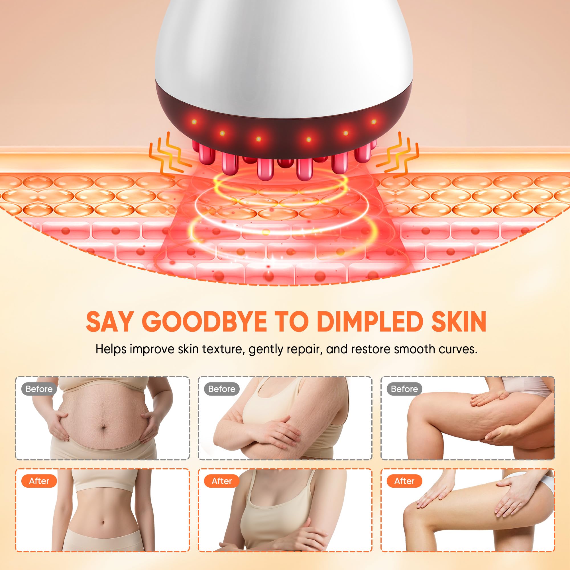 Rechargeable Lymphatic Drainage Massager & Cellulite Massage Tool with 3000mAh,Fascia Blaster for Reduce Stretch Marks for Legs, Arms & Belly,Body Sculpting Machine with Microcurrent for Office Travel - Maple Wellness Supplements