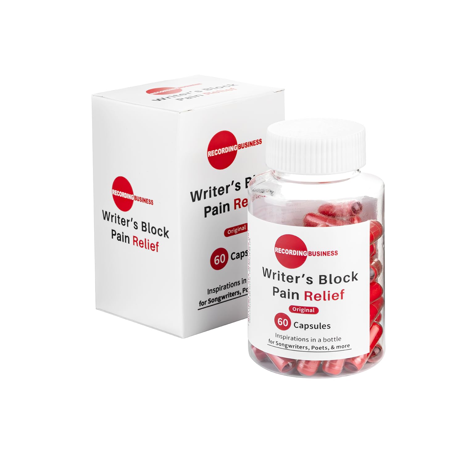 Recording Business Writer's Block Pain Relief (60 Original Songwriting Prompts in Capsules) for Artists/Musicians, Songwriters, & Poets - TrustMedUSA