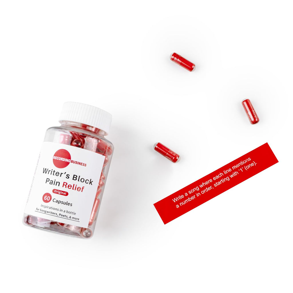 Recording Business Writer's Block Pain Relief (60 Original Songwriting Prompts in Capsules) for Artists/Musicians, Songwriters, & Poets - TrustMedUSA