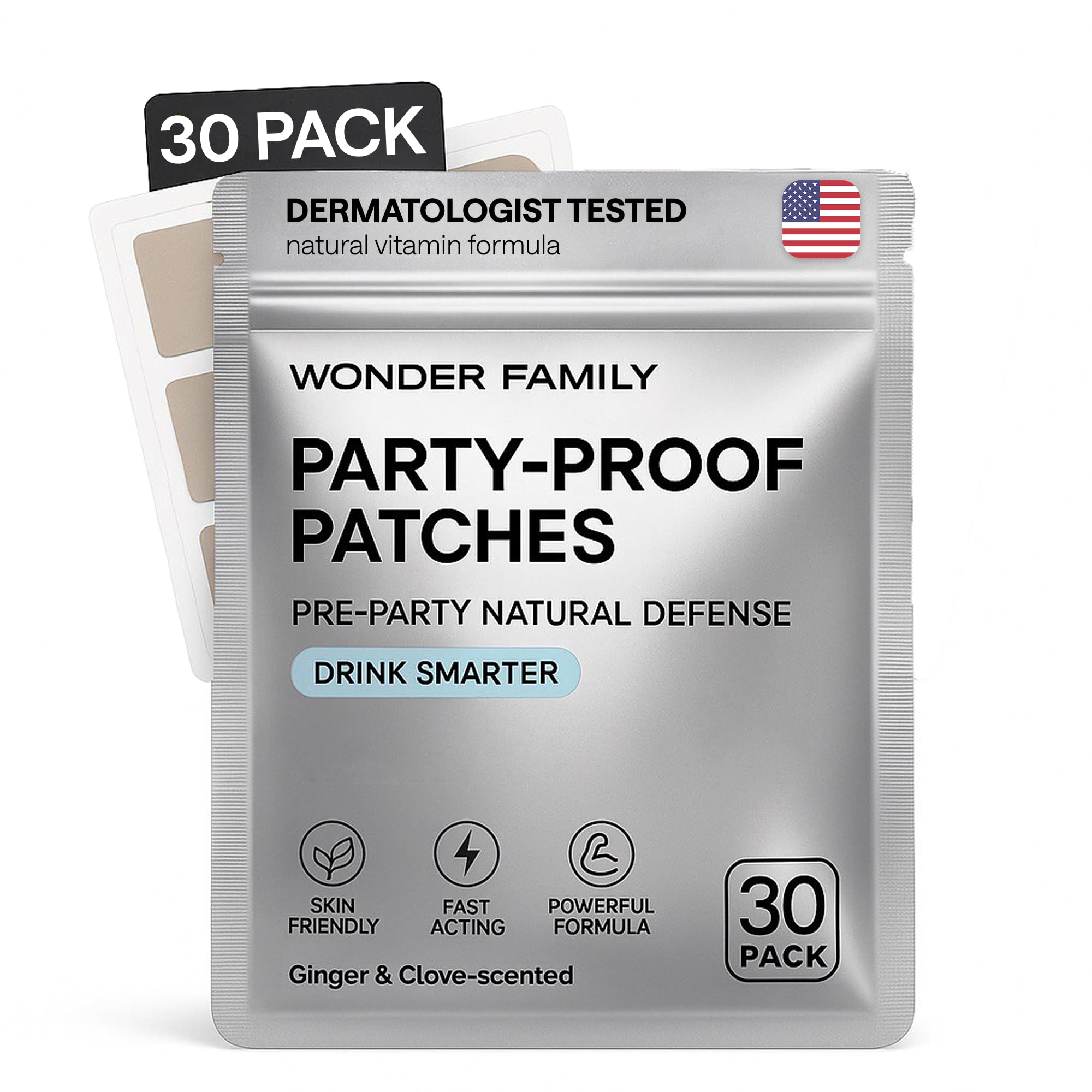 Recovery Patches for Men & Women – Grey Pack Morning Relief After Parties, Drinking & Nights Out – With B-Complex, Vitamins A C D E, Glutathione, Boswellia & Herbal Antioxidants – 30 Patches - TrustMedUSA
