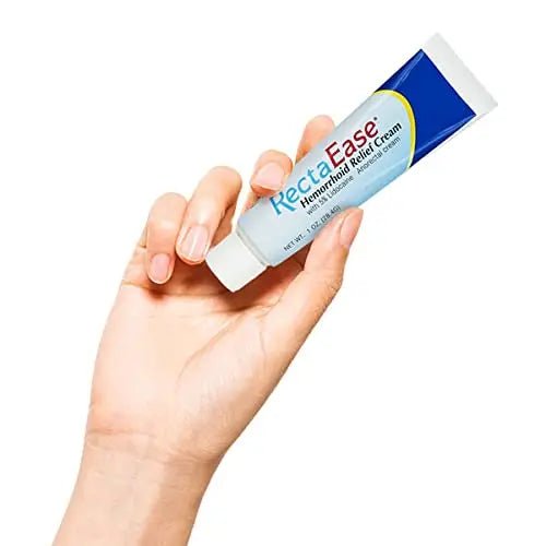 RectaEase 5% Lidocaine Hemorrhoid Topical Relief Cream, Rapid Numbing for Itching & Burning, Extra Strength Anorectal Treatment for Sensitive Areas, Advanced Formula for Fast Soothing Care, 1 oz Tube - TrustMedUSA