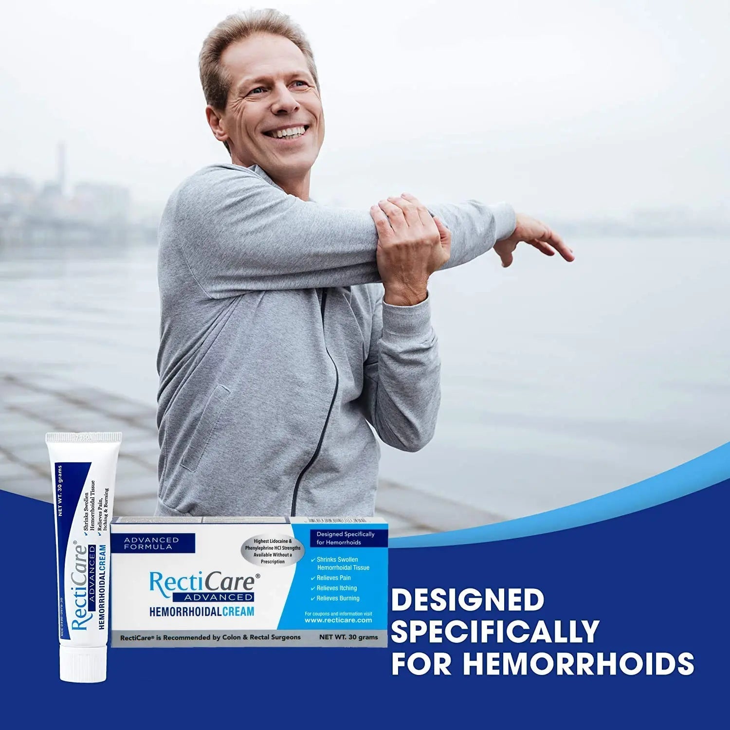 Recticare Advanced Hemorrhoidal Cream: Advanced Treatment to Shrink & Soothe Hemorrhoids - Itch, Pain, Burn Relief - 30g Hemorrhoidal Cream with Lidocaine - TrustMedUSA
