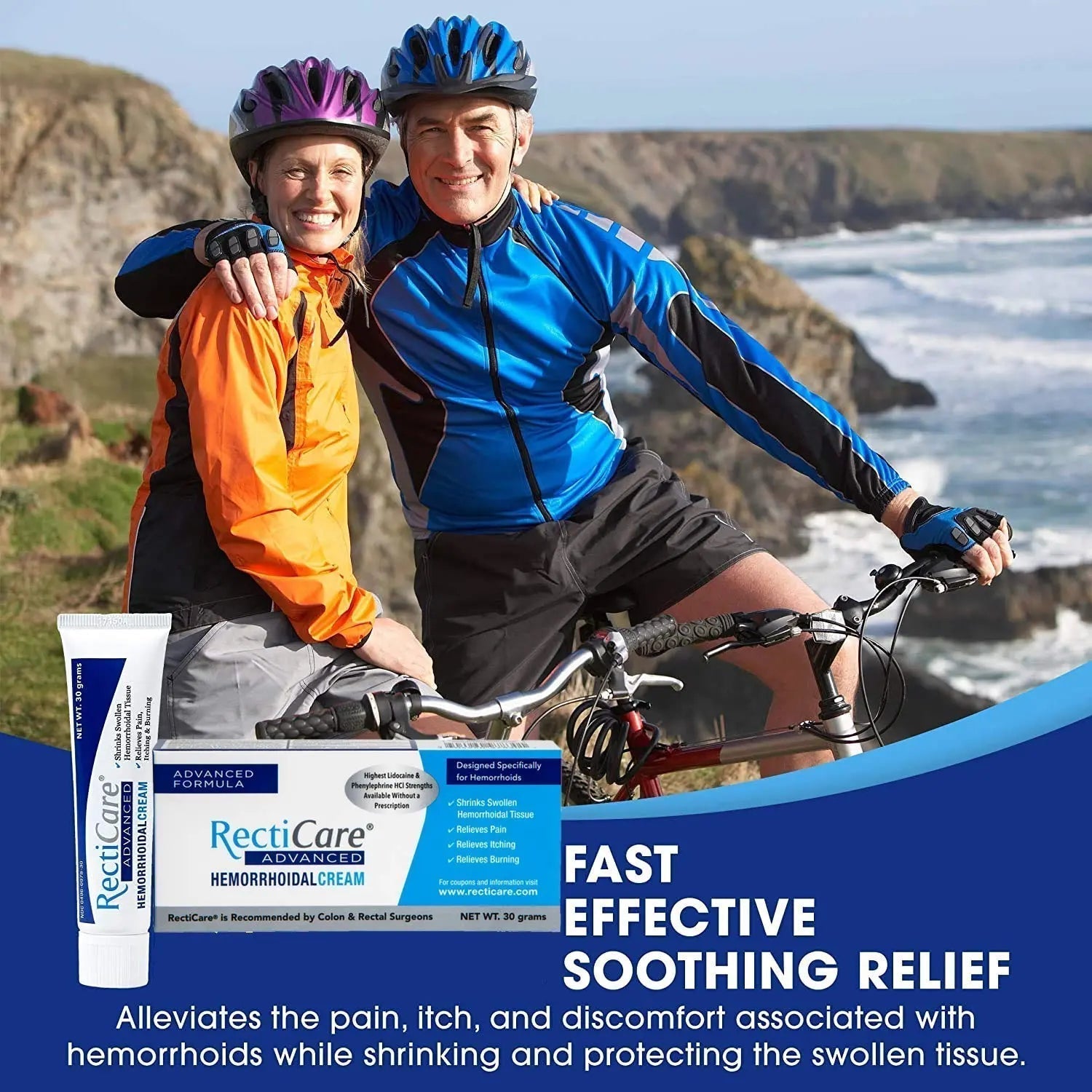 Recticare Advanced Hemorrhoidal Cream: Advanced Treatment to Shrink & Soothe Hemorrhoids - Itch, Pain, Burn Relief - 30g Hemorrhoidal Cream with Lidocaine - TrustMedUSA