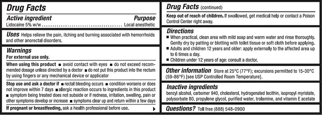 Recticare Anorectal Lidocaine 5% Cream: Topical Numbing Cream for Treatment of Hemorrhoids & Other Anorectal Disorders - 30g Tube - TrustMedUSA