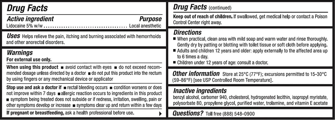 Recticare Anorectal Lidocaine 5% Cream: Topical Numbing Cream for Treatment of Hemorrhoids & Other Anorectal Disorders - 30g Tube - TrustMedUSA
