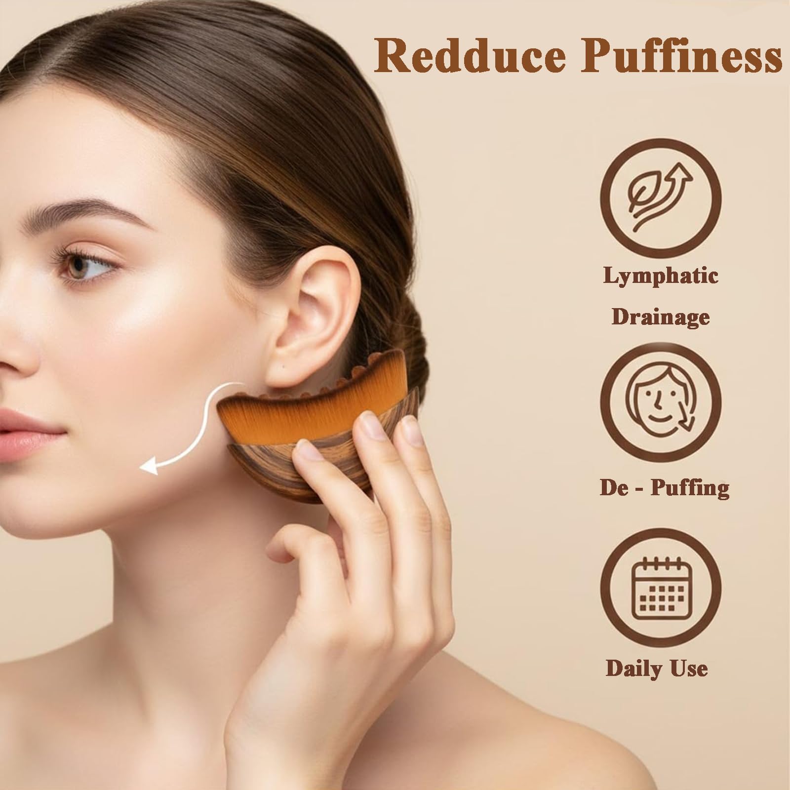 Recuvia Face Brush for Lymphatic Drainage, Gua Sha Brush for Face, Lymphatic Contour Face Brush Eliminate Puffiness, Lifting and Firming, Sculpting, Improves Skin Glow, Fit The Skin Precisely (2pcs) - Maple Wellness Supplements