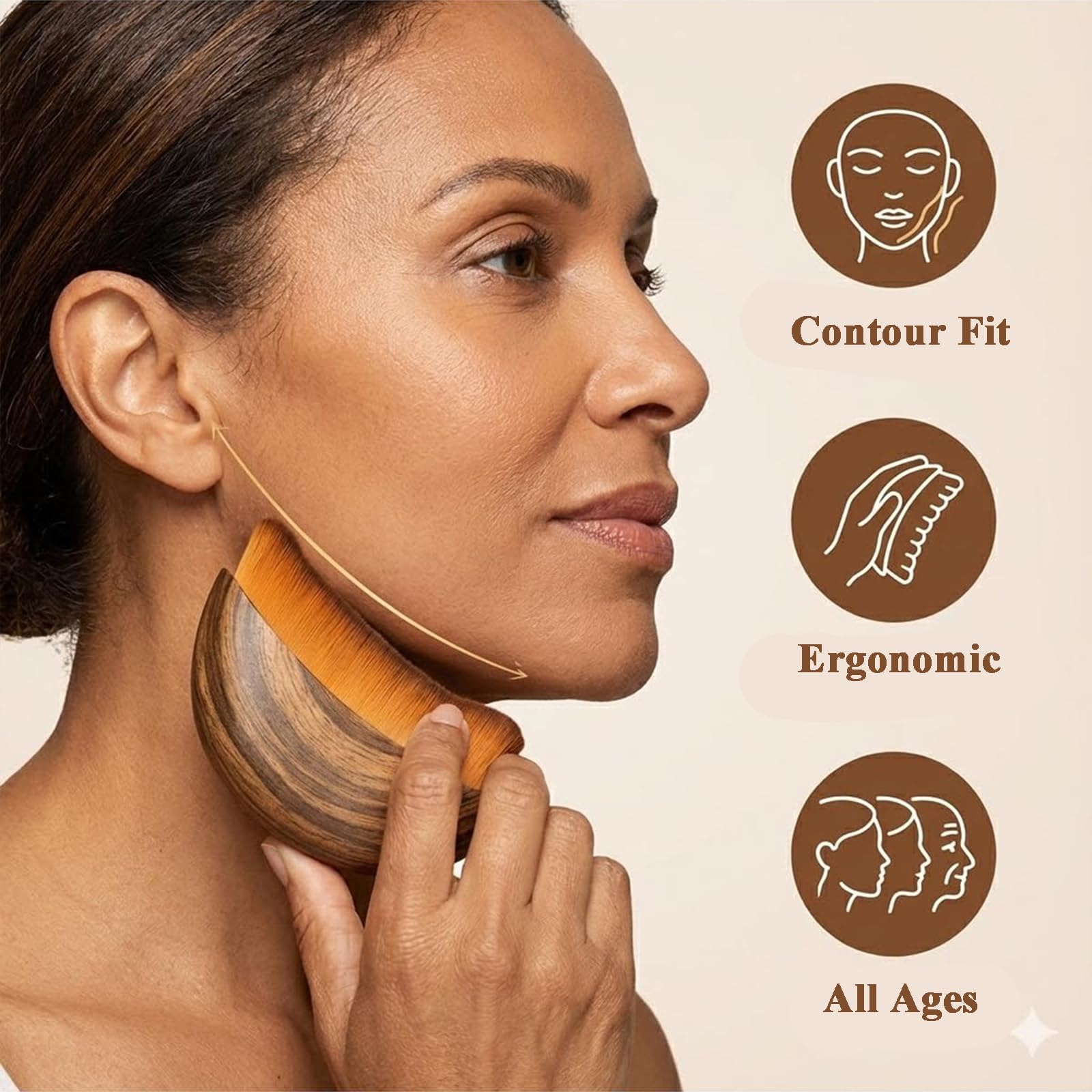Recuvia Face Brush for Lymphatic Drainage, Gua Sha Brush for Face, Lymphatic Contour Face Brush Eliminate Puffiness, Lifting and Firming, Sculpting, Improves Skin Glow, Fit The Skin Precisely (2pcs) - Maple Wellness Supplements