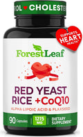 Red Yeast Rice 1215 mg. Capsules - Extra Strength Red Rice Yeast with CoQ10 Supplement, Plus Alpha Lipoic Acid & Organic Flaxseed, Citrinin Free, - TrustMedUSA