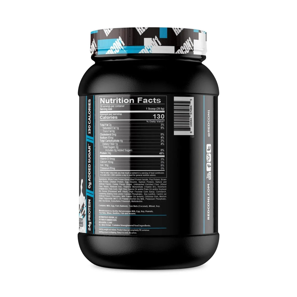 REDCON1 MRE Lite Whole Food Protein Powder, Cookies N' Cream - Low Carb & Whey - TrustMedUSA