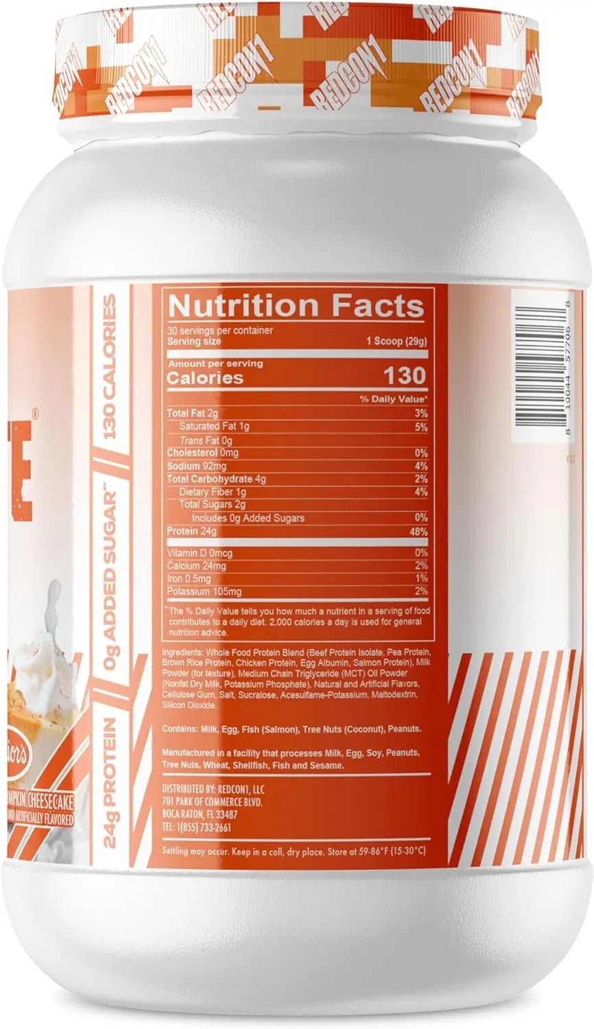 REDCON1 MRE Lite Whole Food Protein Powder, Juniors, Pumpkin Cheesecake - Low Carb - TrustMedUSA