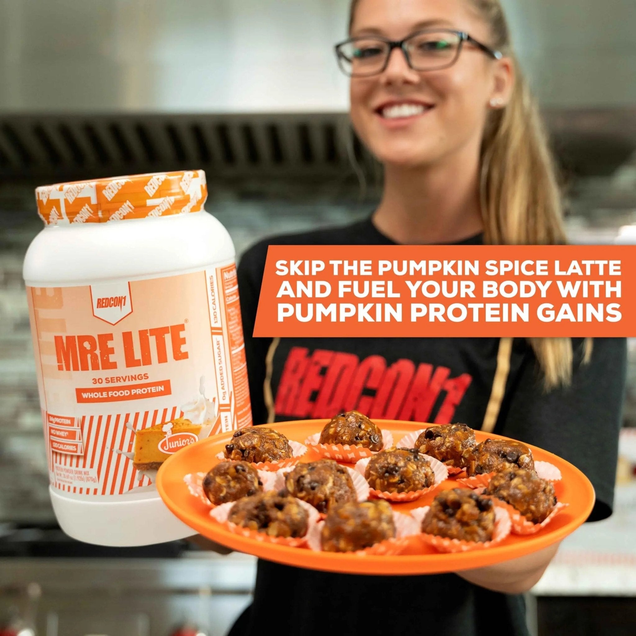 REDCON1 MRE Lite Whole Food Protein Powder, Juniors, Pumpkin Cheesecake - Low Carb - TrustMedUSA