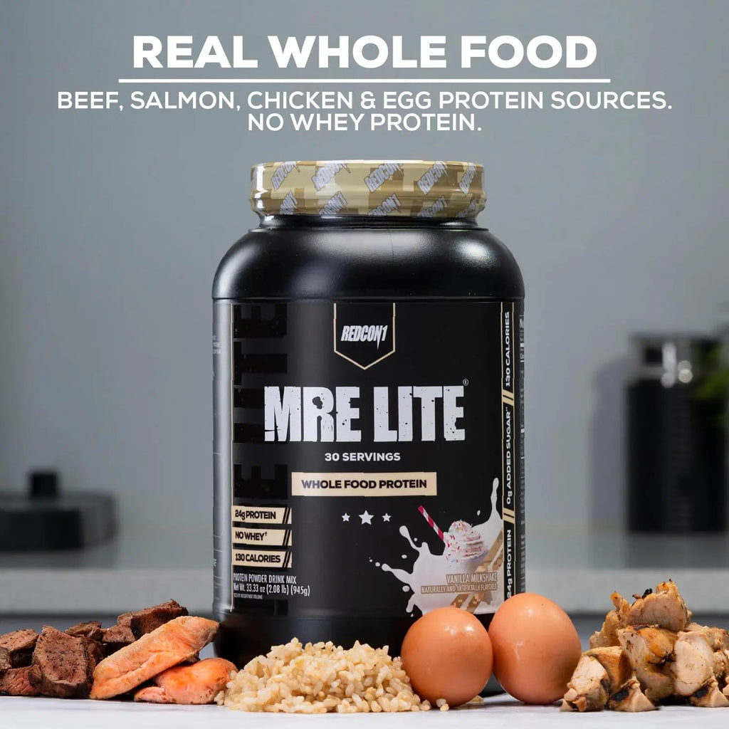 REDCON1 MRE Lite Whole Food Protein Powder, Peanut Butter Cookie - Low Carb & Whey - TrustMedUSA