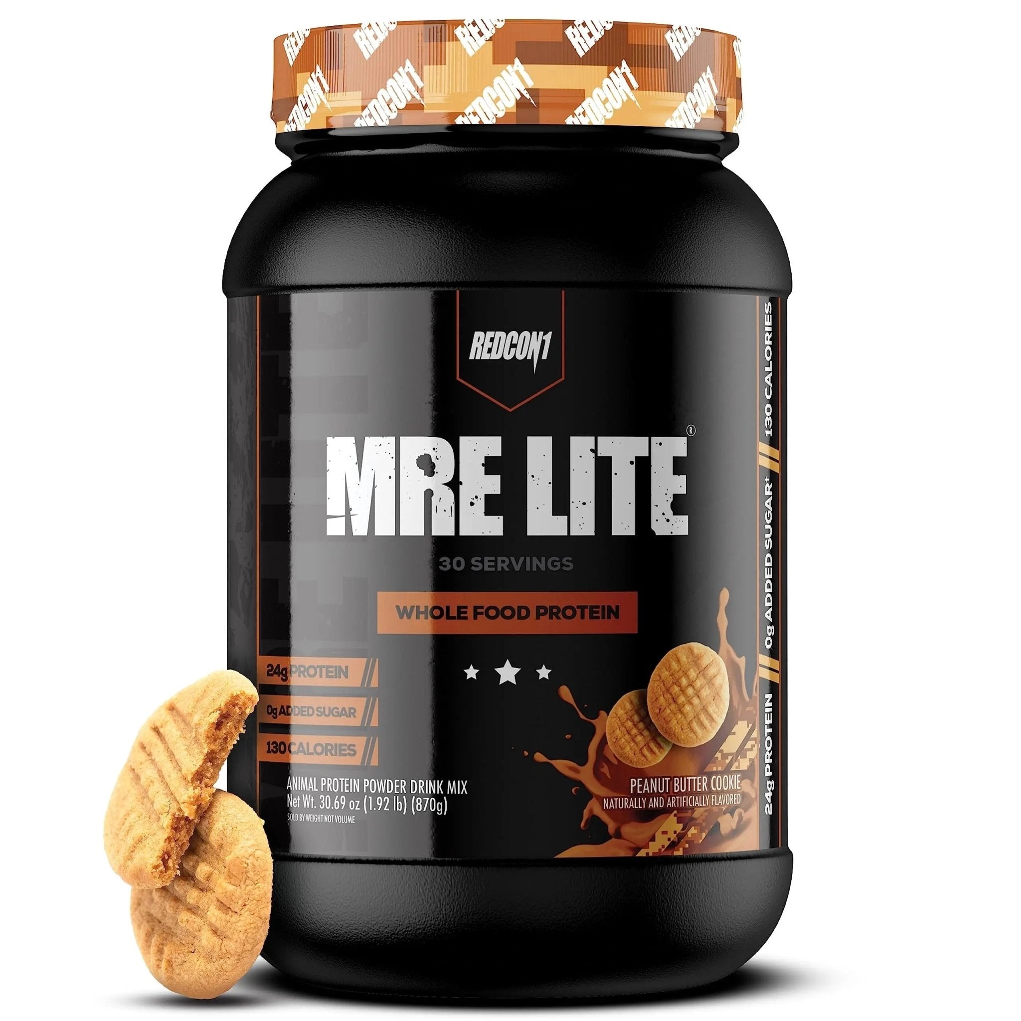 REDCON1 MRE Lite Whole Food Protein Powder, Peanut Butter Cookie - Low Carb & Whey - TrustMedUSA