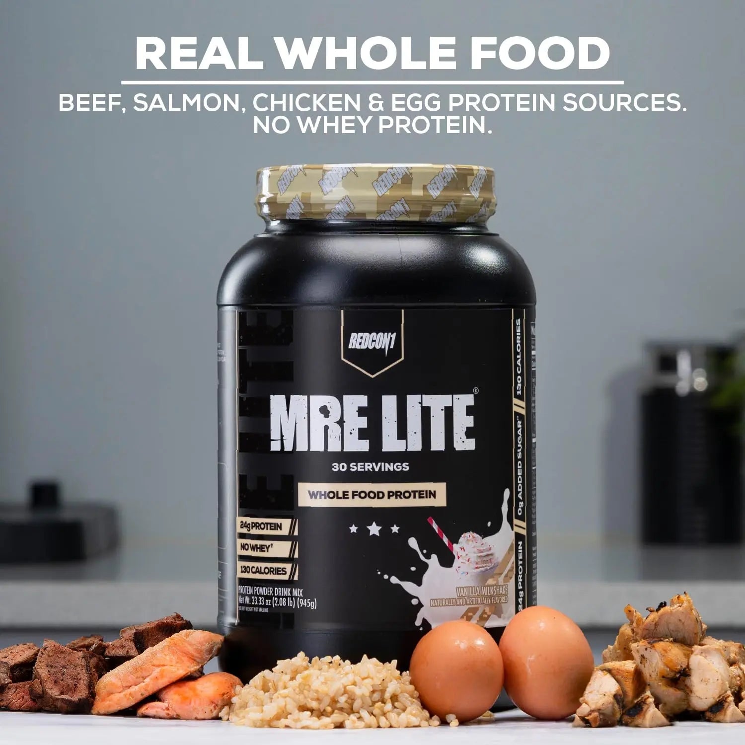 REDCON1 MRE Lite Whole Food Protein Powder, Strawberry Shortcake - Low Carb & Whey - TrustMedUSA