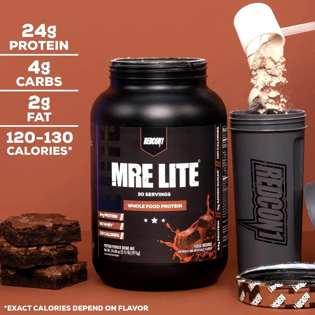 REDCON1 MRE Lite Whole Food Protein Powder, Strawberry Shortcake - Low Carb & Whey - TrustMedUSA