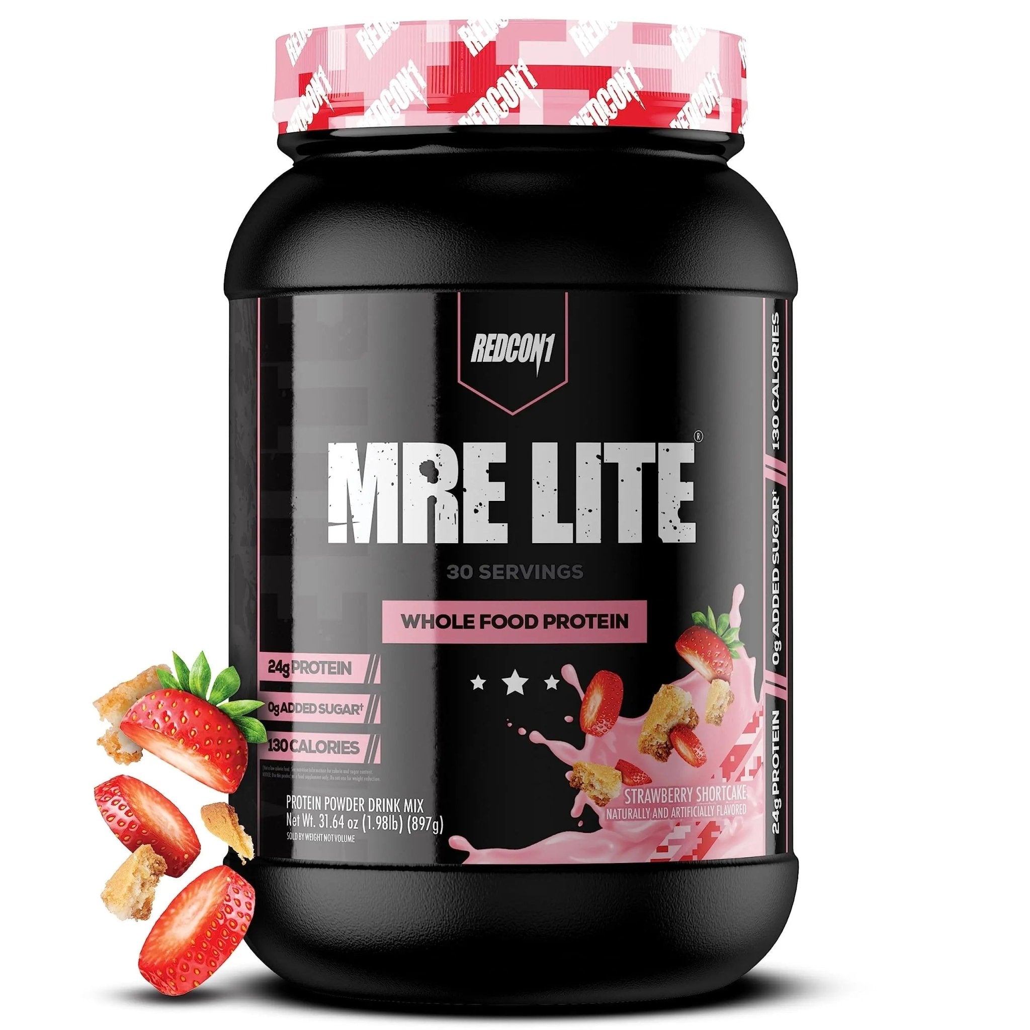 REDCON1 MRE Lite Whole Food Protein Powder, Strawberry Shortcake - Low Carb & Whey - TrustMedUSA