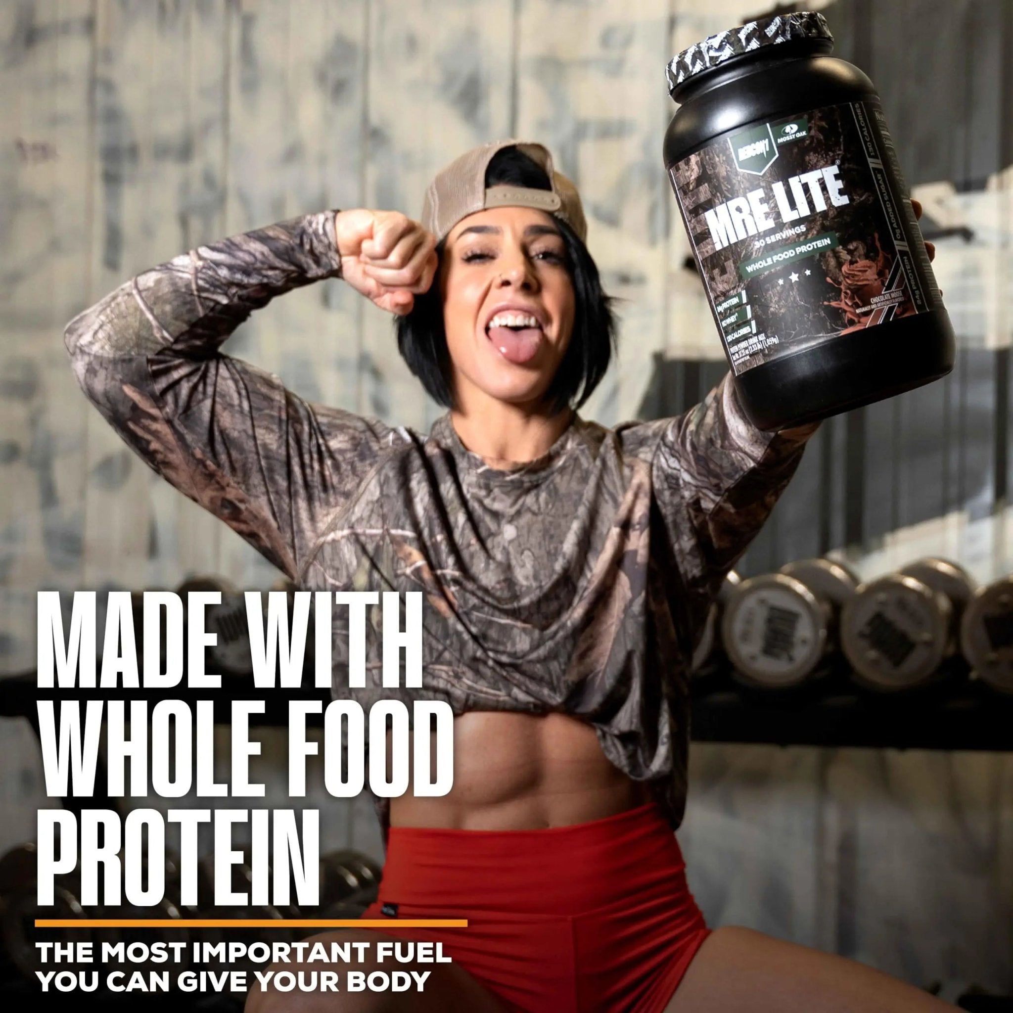 REDCON1 x Mossy Oak MRE Lite Whole Food Protein Powder, Chocolate Moose - Low Carb - TrustMedUSA