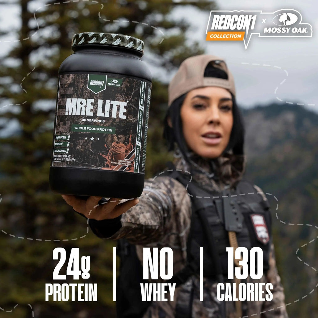 REDCON1 x Mossy Oak MRE Lite Whole Food Protein Powder, Chocolate Moose - Low Carb - TrustMedUSA