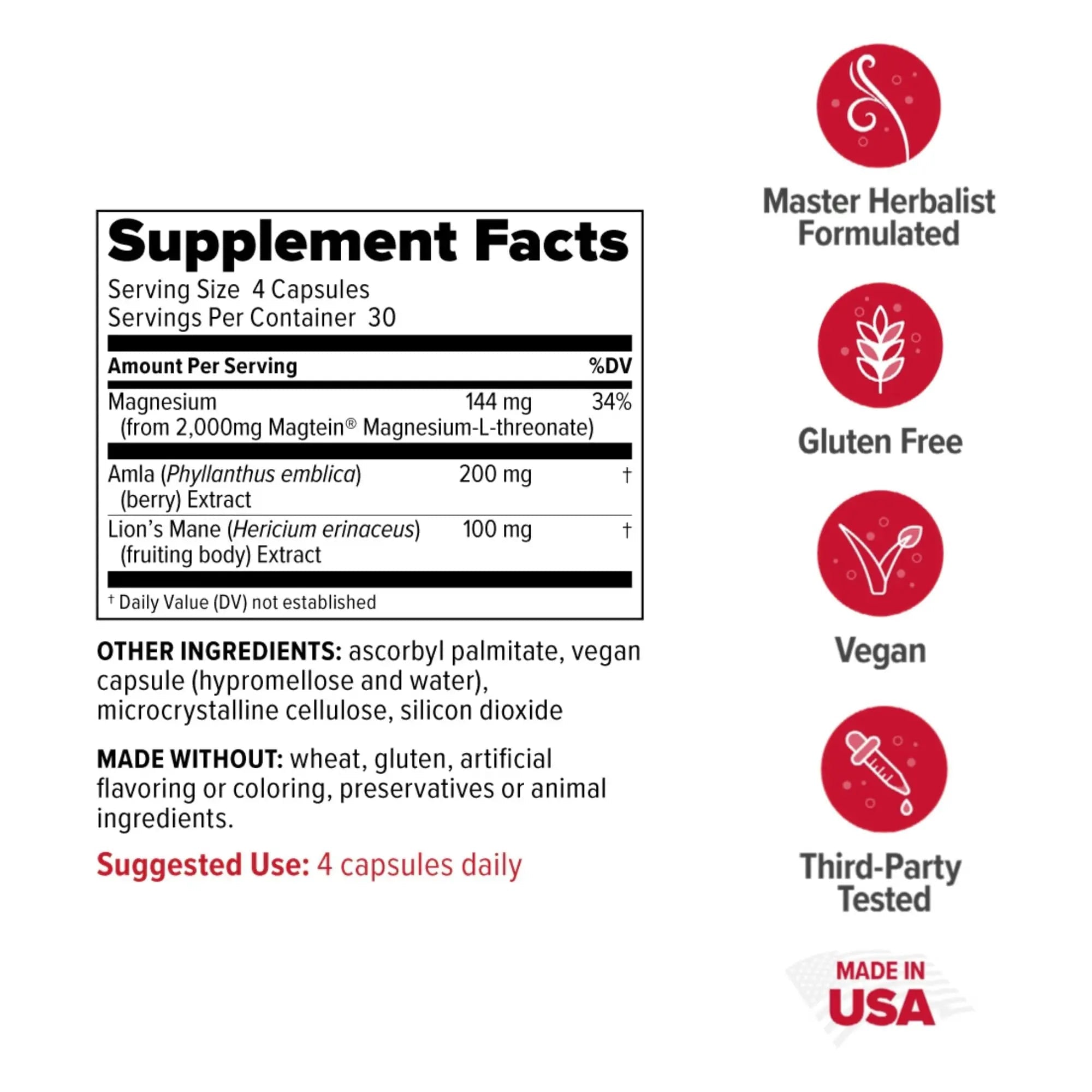 Redd Remedies, Brain Awakening, Supports Cognitive Function and Focus, 120 Vegan Capsules - TrustMedUSA