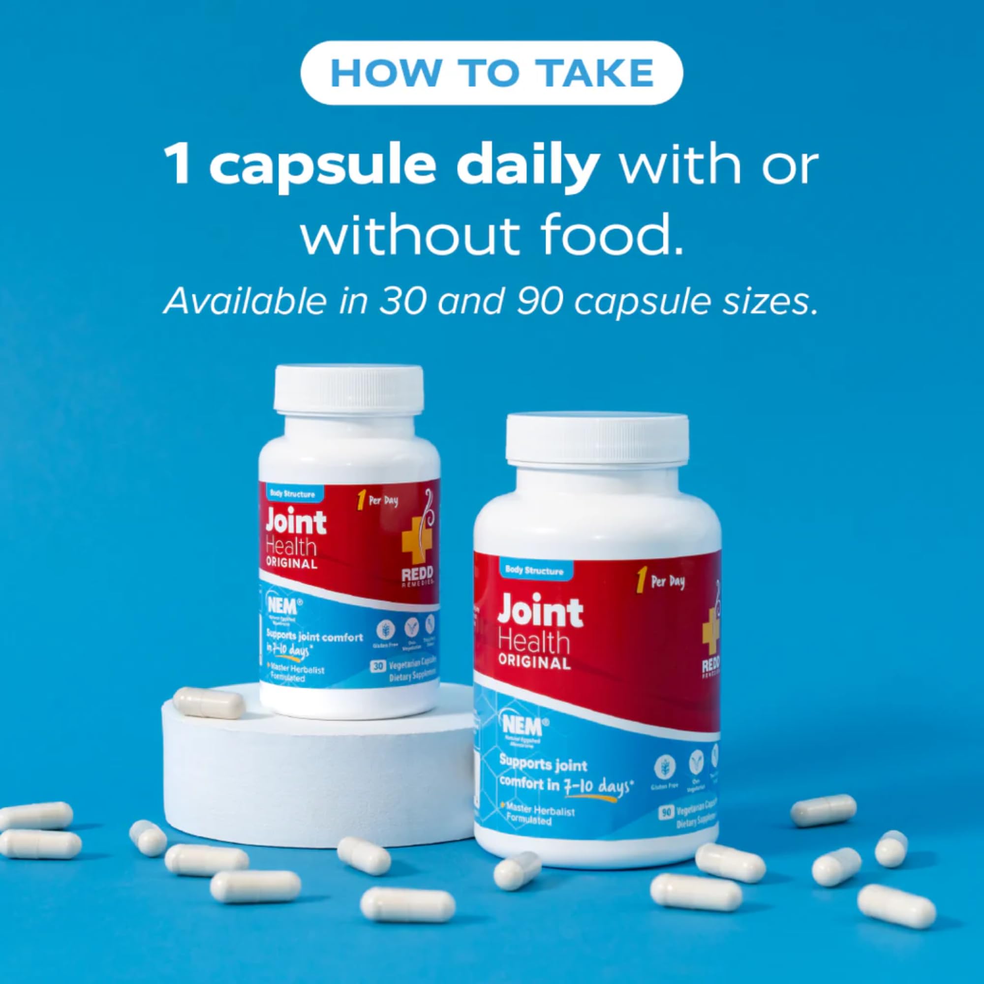 Redd Remedies Joint Health Original, 90 Capsules, and Calcium Mag + D, 120 Capsules - TrustMedUSA