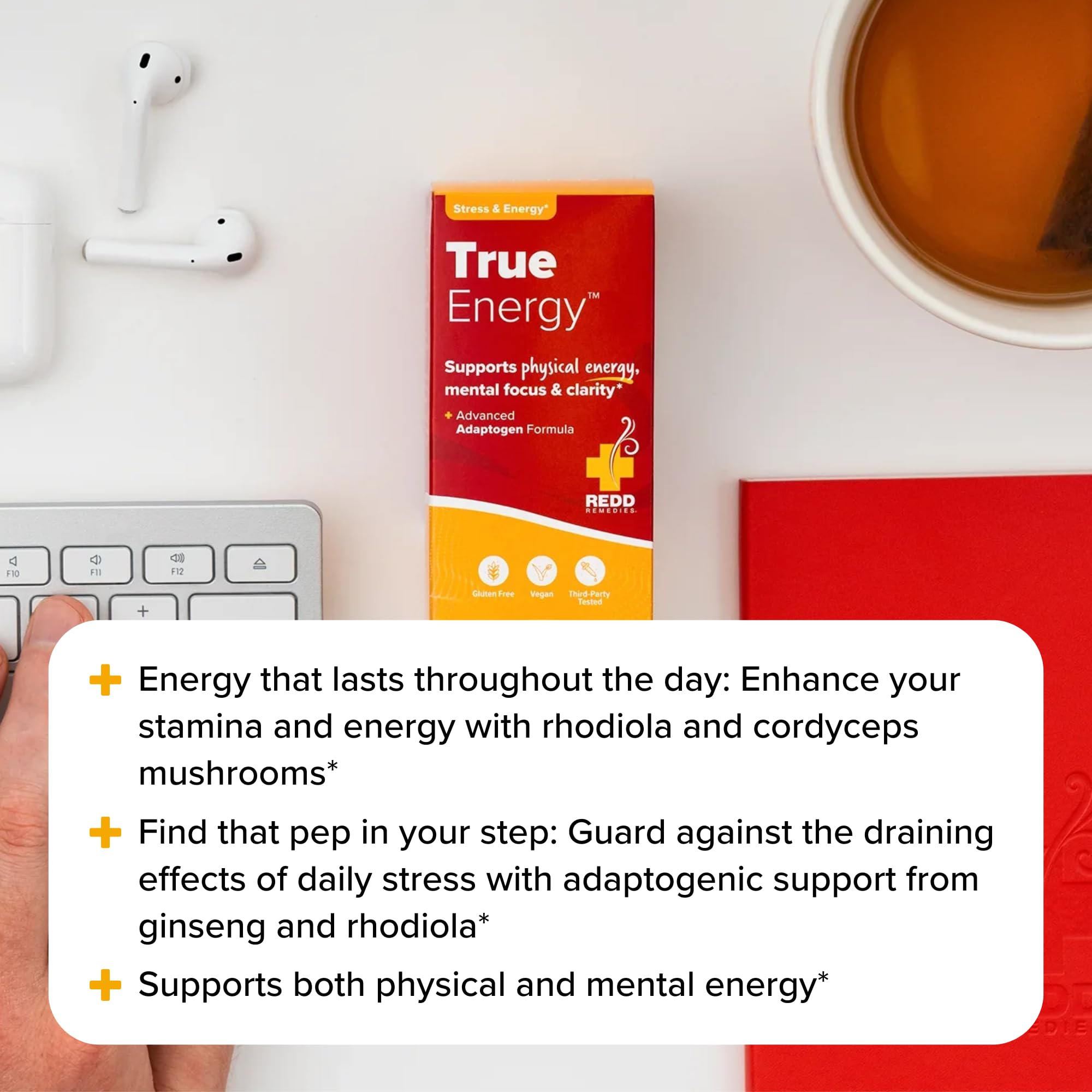 Redd Remedies, True Energy, Supports Energy Production and Stamina, 50 Vegan Capsules - TrustMedUSA