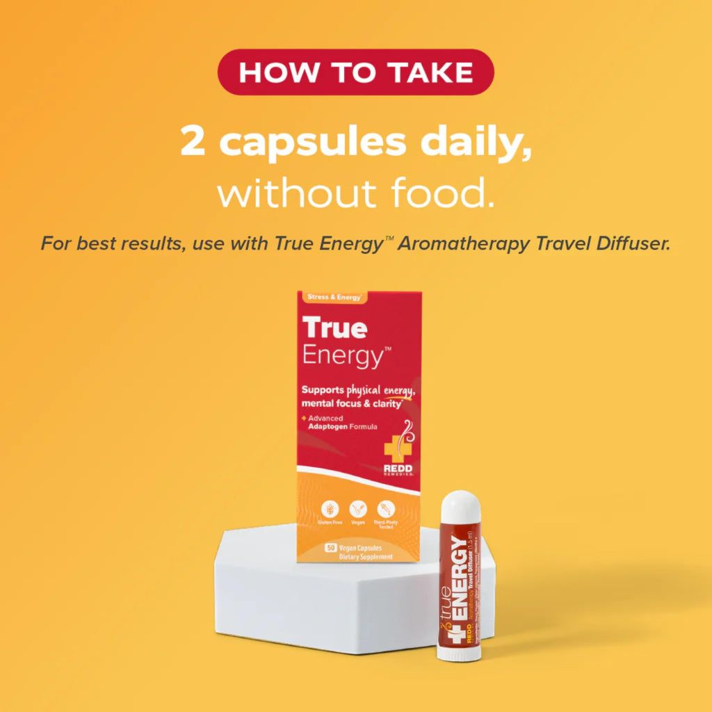 Redd Remedies, True Energy, Supports Energy Production and Stamina, 50 Vegan Capsules - TrustMedUSA