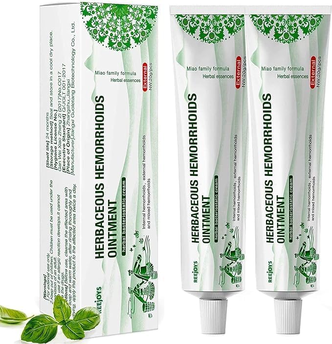 Reejoys Hemorrhoid Cream: Advanced Herbal Hemorrhoids Treatment Cream for Itching and Burning, Shrink & Soothe Hemorrhoids - 1.8 Oz - TrustMedUSA
