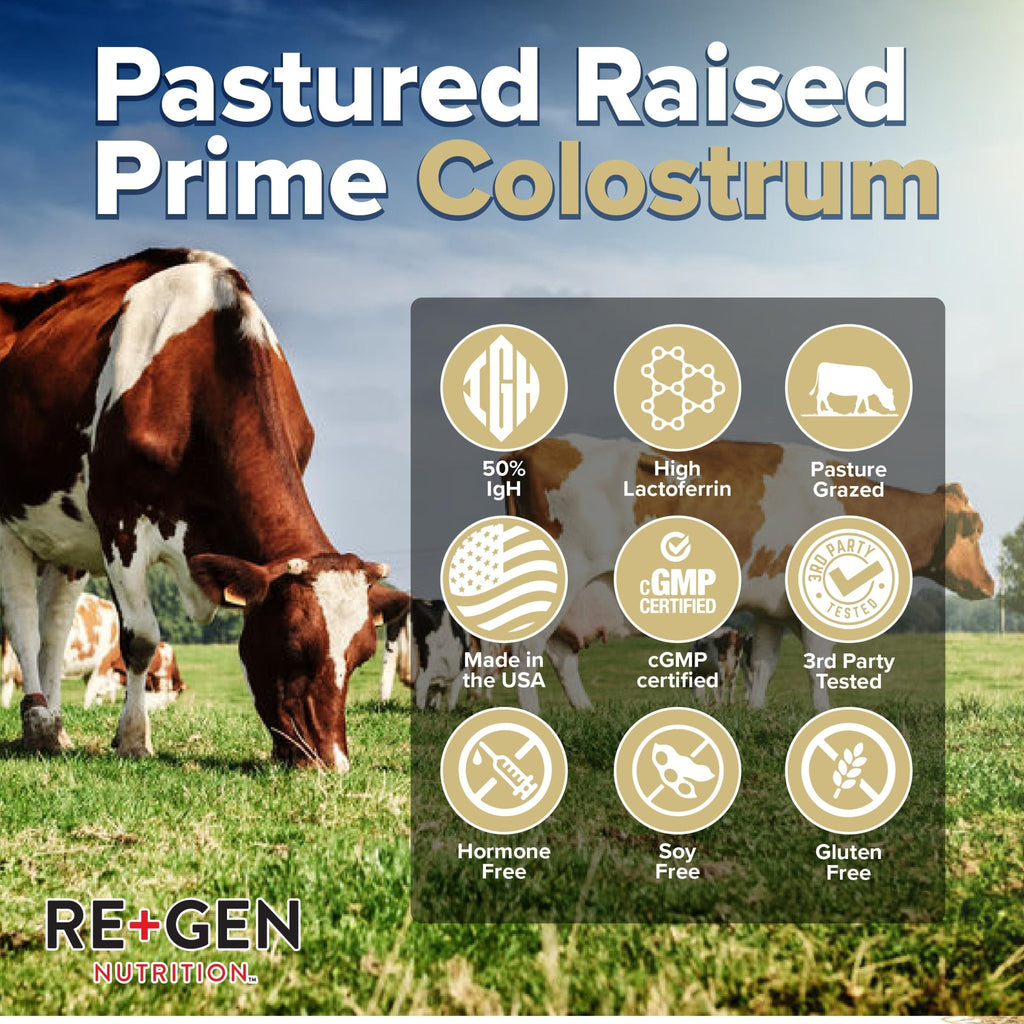 Re+Gen Nutrition Colostrum Gold 50 Bovine Colostrum Powder for Gut Health, Immune Support & Muscle Recovery – 50% IgG Concentration, Grass Fed, Gluten Free, No Artificial Ingredients - TrustMedUSA