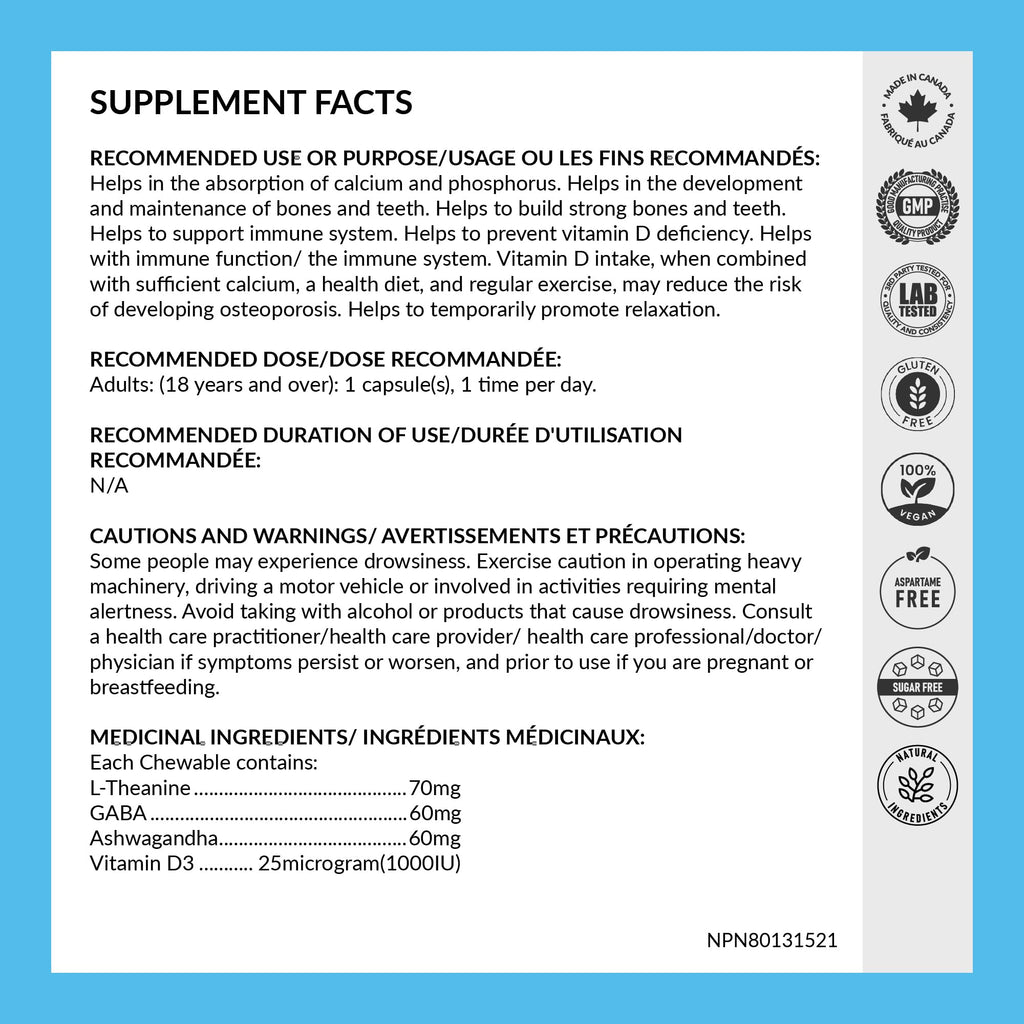 REJUVE+ Calm & Destress Nootropic Supplement – Brain Boost | L-Theanine, GABA, Ashwagandha, Vitamin D | Natural Stress Relief & Relaxation | Sleep Enhancer | Mood Enhancer | Honey Vanilla Flavor (1) - TrustMedUSA