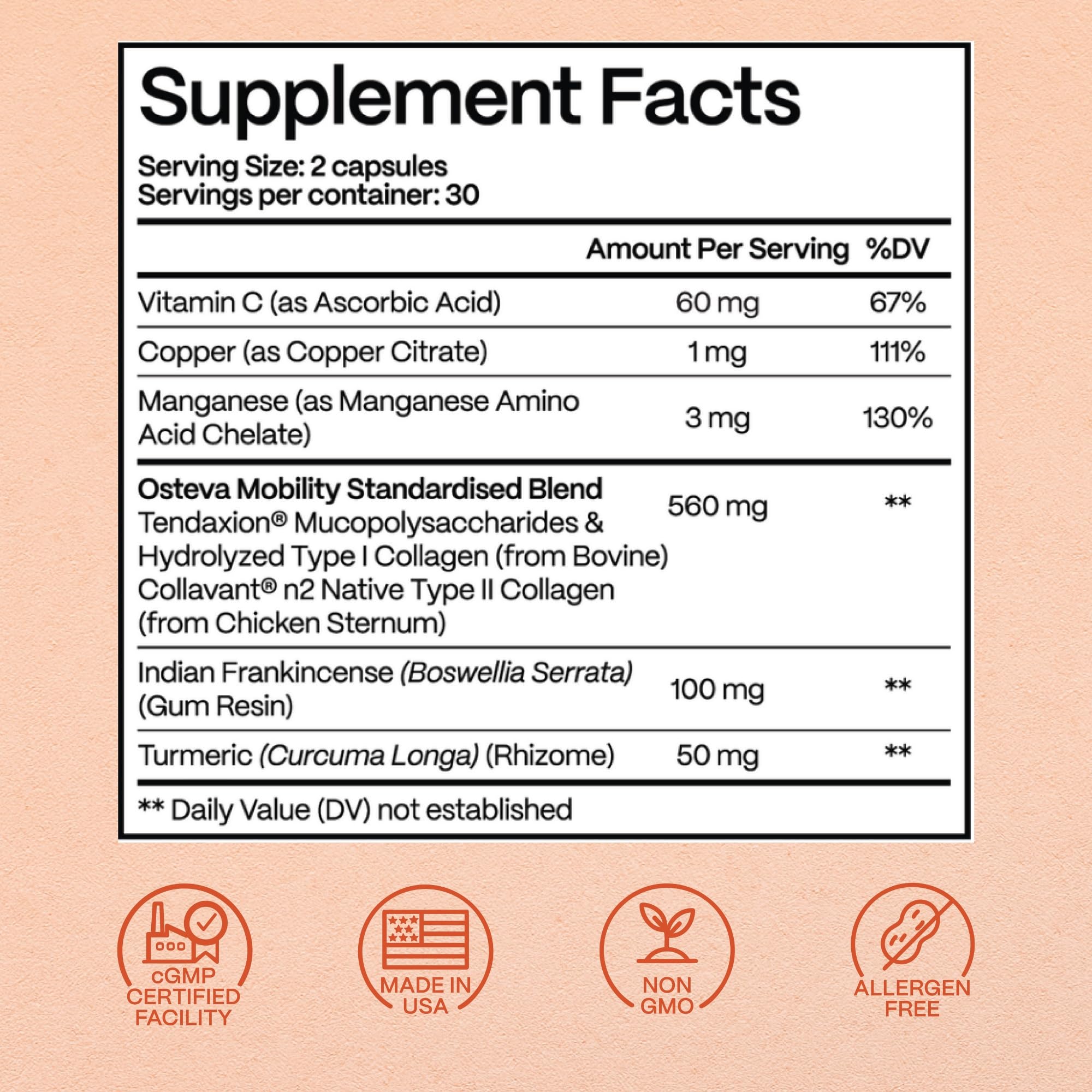 Rejuveen Osteva Joint Support Supplement for Women | High Potency Collagen, Turmeric, Boswellia | for Flexible Cartilage & Tendons, Resilient Knees & Hip, Improved Mobility | Non-GMO, 60 Ct - Maple Wellness Supplements