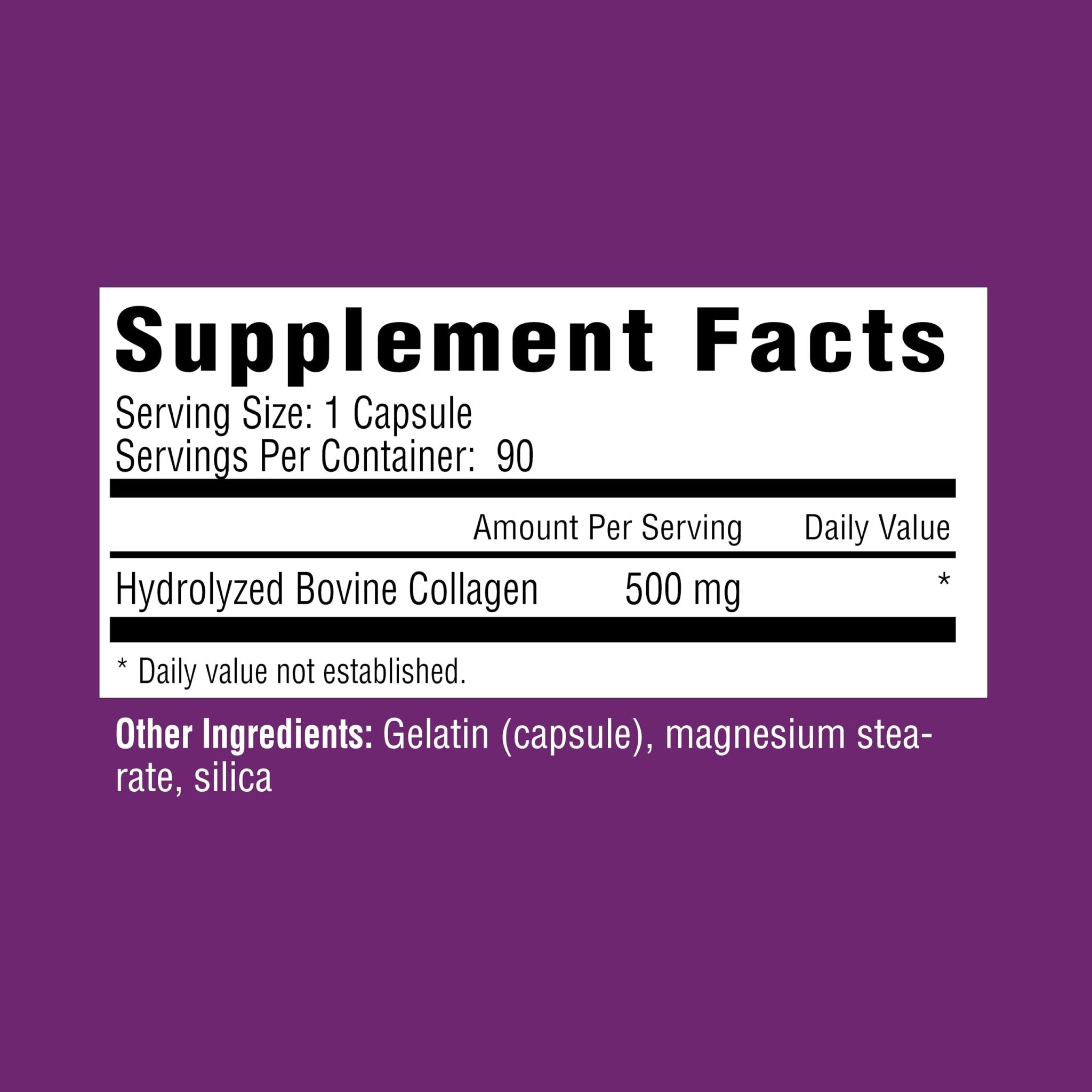 Rejuvicare Super Collagen 500 mg, Hydrolyzed Collagen Peptides for Hair, Skin & Nails, Beauty & Wellness Supplement, Supports Healthy Hydration & Elasticity, 180 Capsules, 2 Pack Value - Maple Wellness Supplements