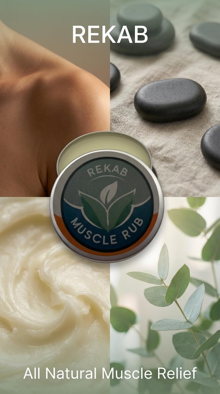 REKAB MUSCLE RUB, Neuropathy Cream, Arthritis Reliever, Knee Relief Balm for Adults, Natural Soothing Formula for Arthritis Sufferers, Joint Relief Cream, Total Relief, Joint & Muscle Therapy - TrustMedUSA