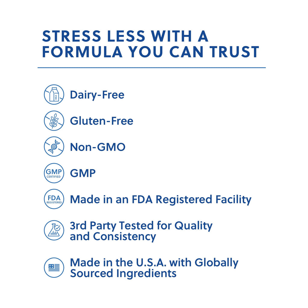 Relacore Quick Calm Mood Support Supplement with Ashwagandha, L-Theanine, Rapid Stress Relief and Relaxation – Cortisol Supplement - 60 ct - TrustMedUSA