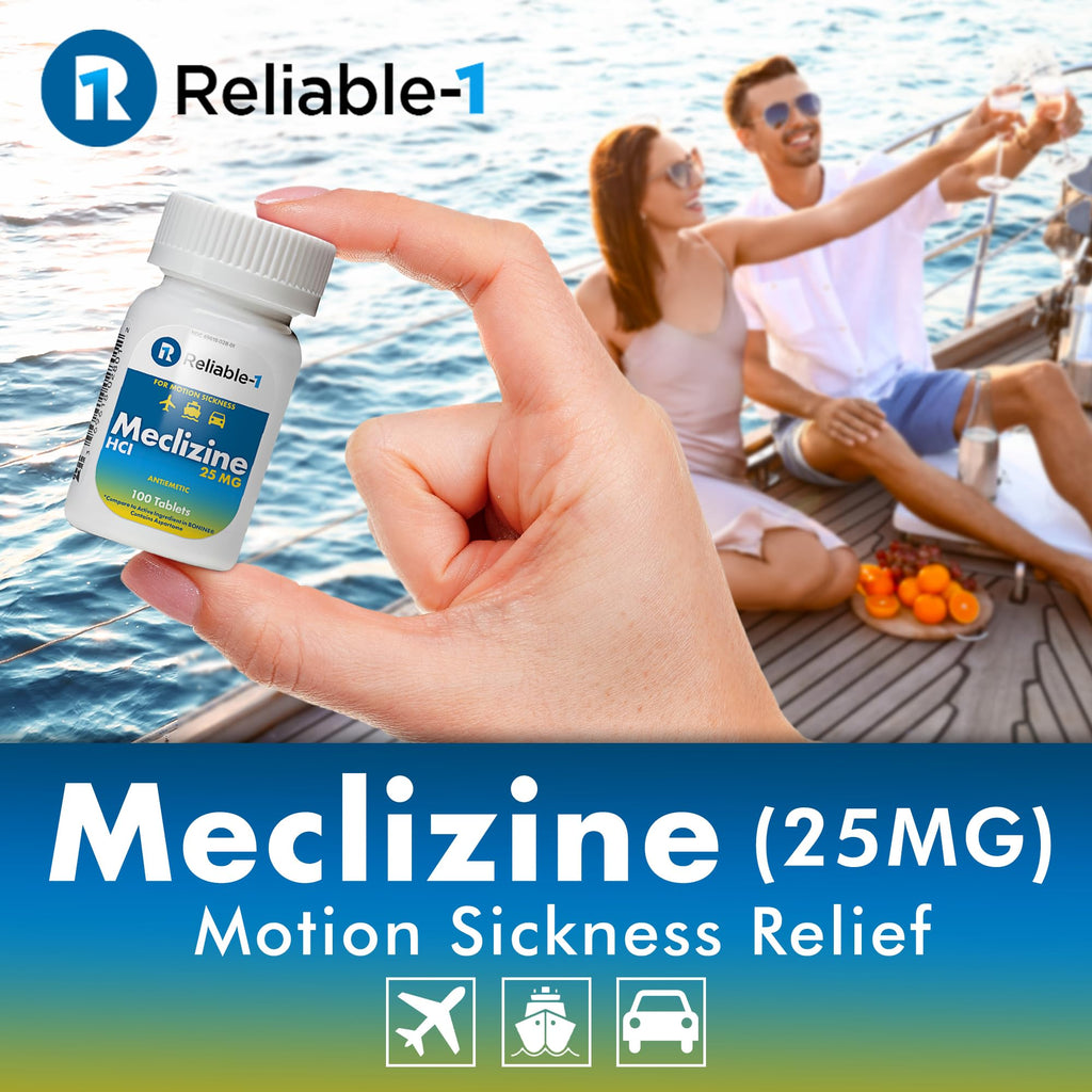Reliable-1 Laboratories Meclizine HCL 25mg 100 Tablets (1 Bottle) - Maple Wellness Supplements