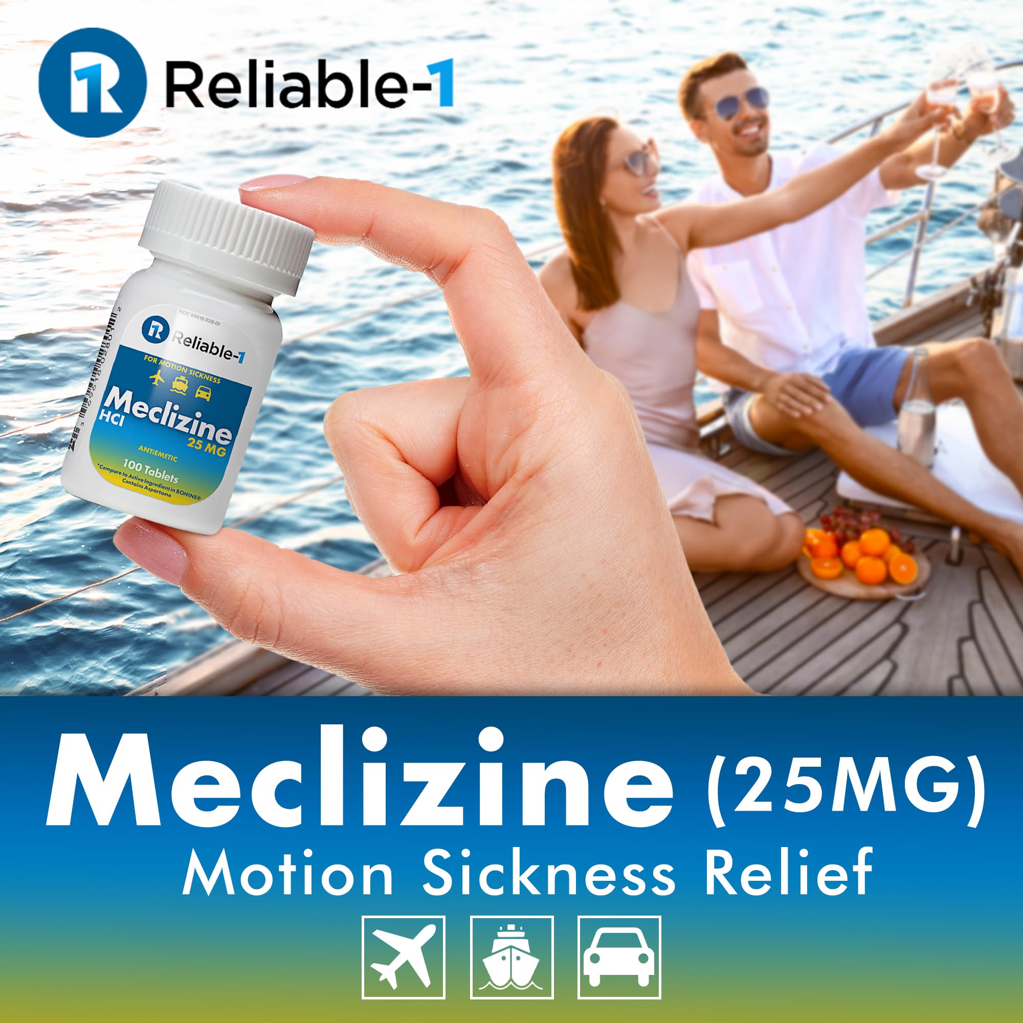 Reliable-1 Laboratories Meclizine HCL 25mg 100 Tablets (1 Bottle) - Maple Wellness Supplements