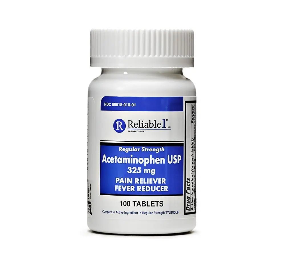 Reliable 1 Regular Strength Acetaminophen USP Tablets 325 mg, 100 Count - TrustMedUSA