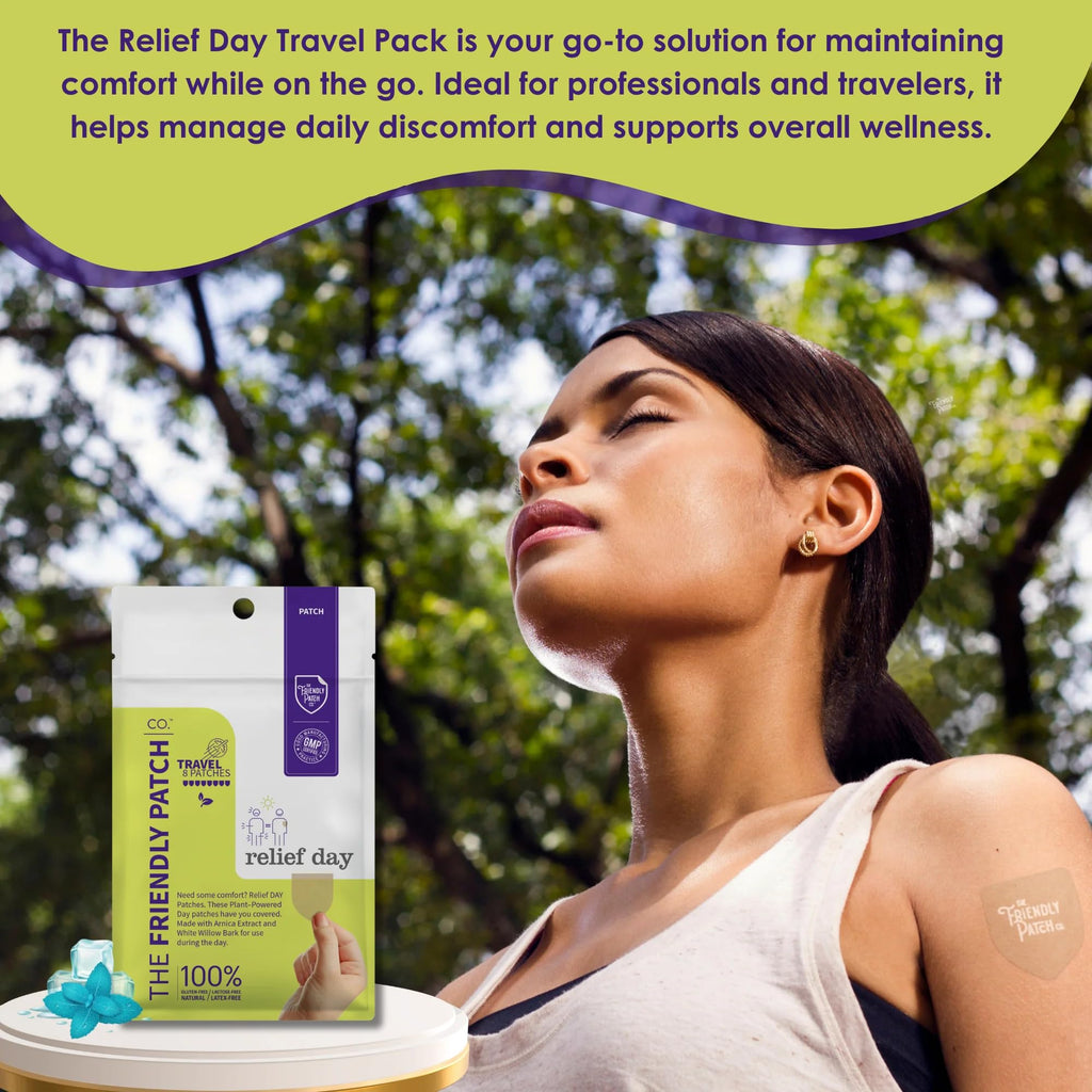 Relief Day Patch - Arnica, White Willow Bark, Saffron & Peppermint for Soreness and discomfort for Women and Men - TrustMedUSA