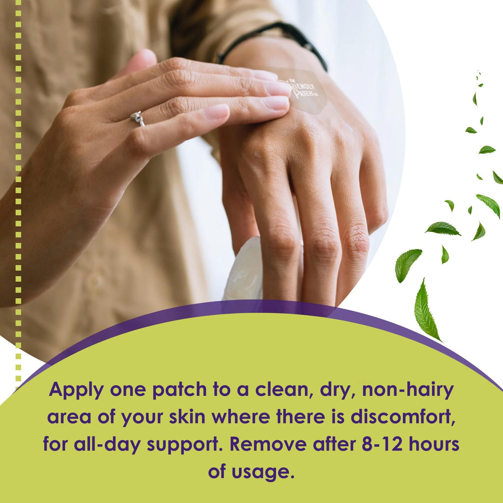 Relief Day Patch - Arnica, White Willow Bark, Saffron & Peppermint for Soreness and discomfort for Women and Men - TrustMedUSA