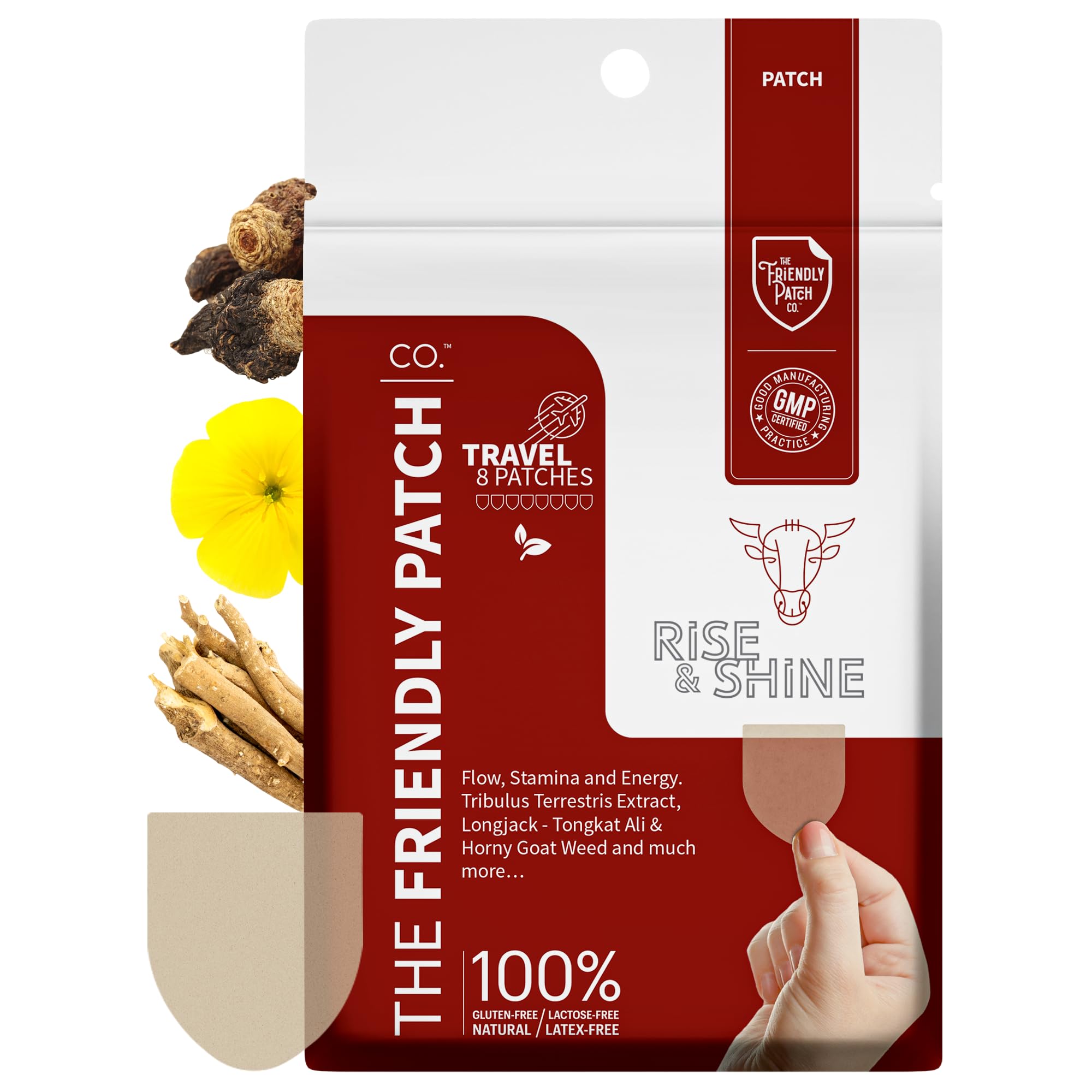 Relief Day & Rise & Shine Patch Bundle - Arnica, White Willow Bark, Tongkat Ali, Horny Goat Weed, Saffron & Peppermint for Soreness, Strength, and Performance Support - 16 Plant-Powered Patches for Me - TrustMedUSA