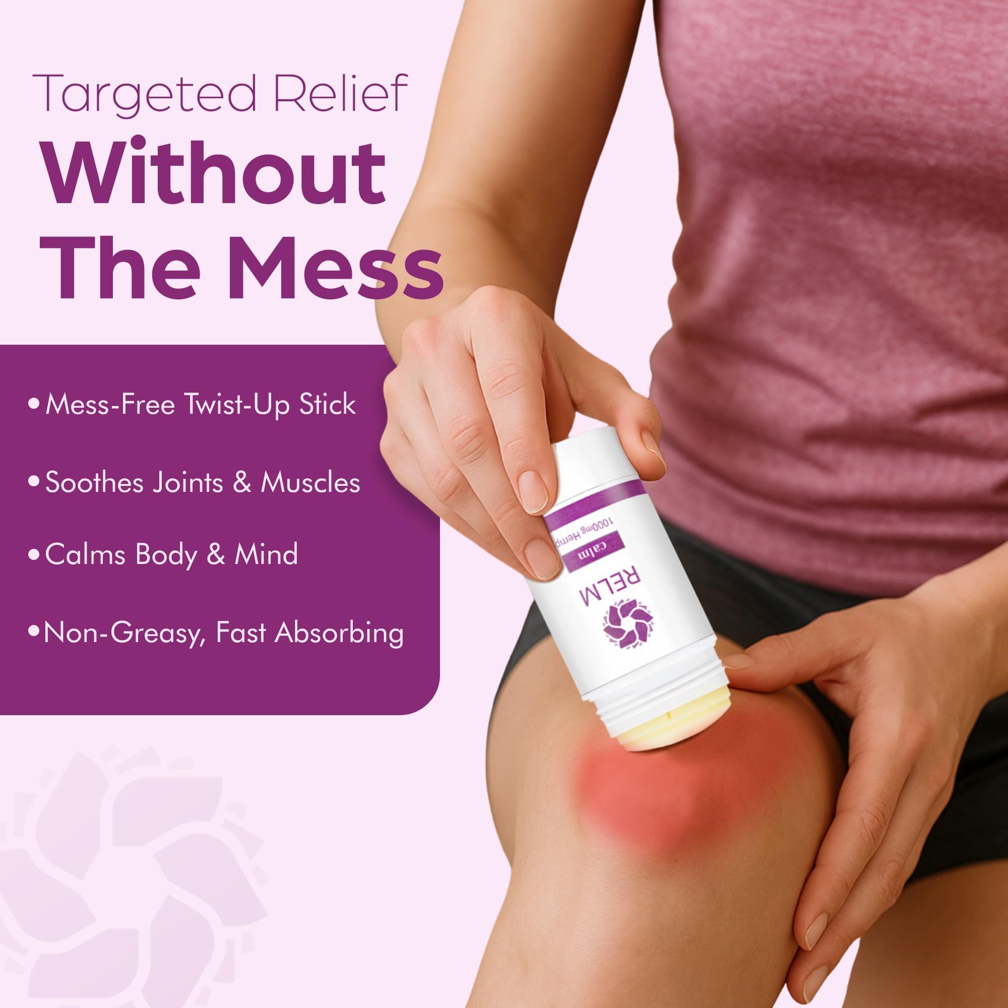 Relm Wellness Hemp Cream Relief - Maximum Strength Oil Roll On - Lavender Essential Oil - 1000mg Hemp - Nighttime Calming Creme | Great for sore Knee, Back, Joints and Muscles | Solid Lotion Balm - TrustMedUSA